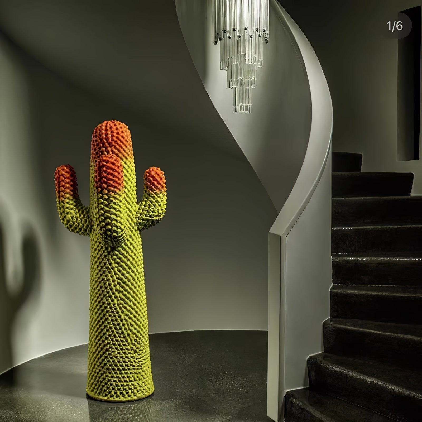 Glass Mello Sculptural Portable Lamp Cactus Coat Rack, Bedside Table Lamp, detail 60