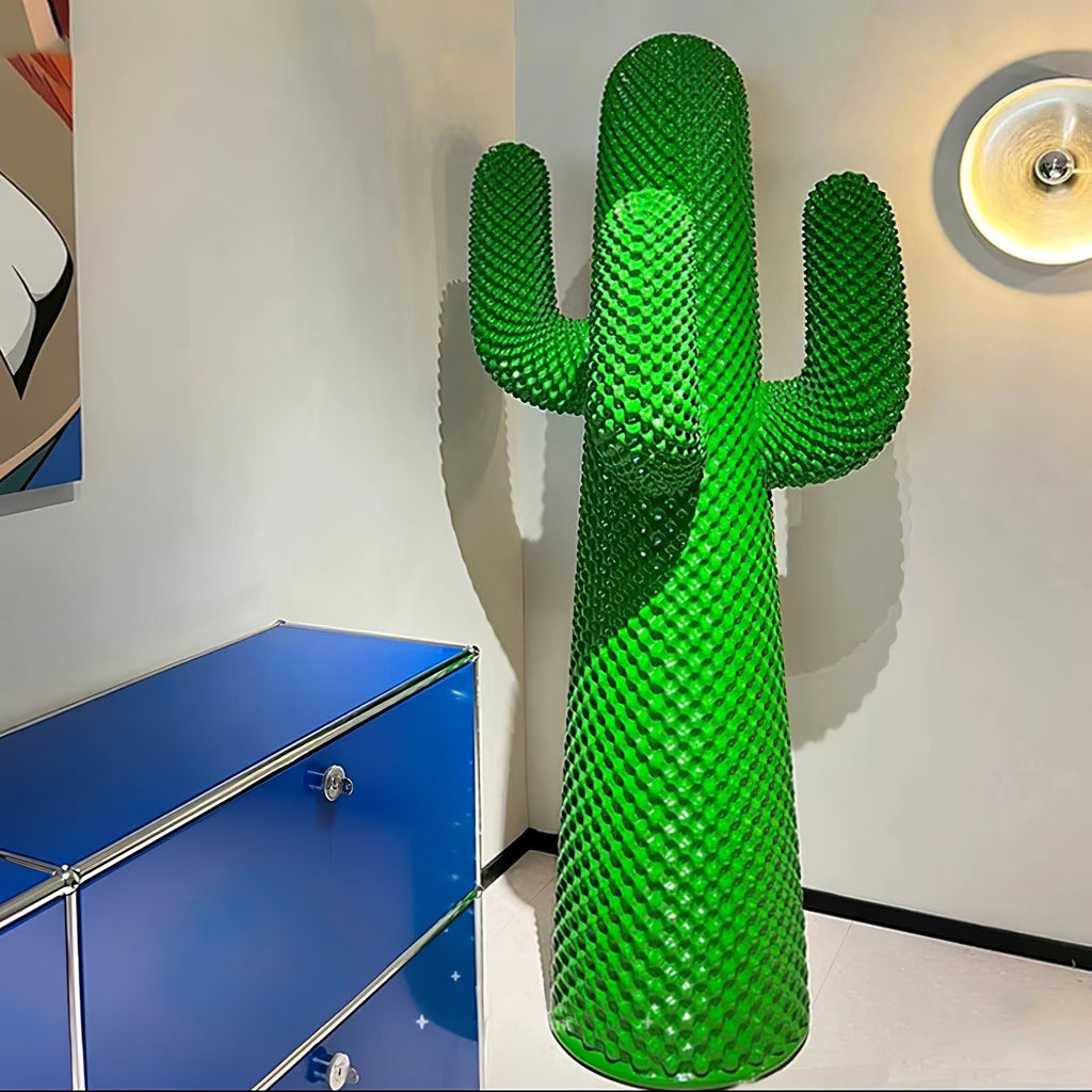Glass Mello Sculptural Portable Lamp Cactus Coat Rack, Bedside Table Lamp, detail 3