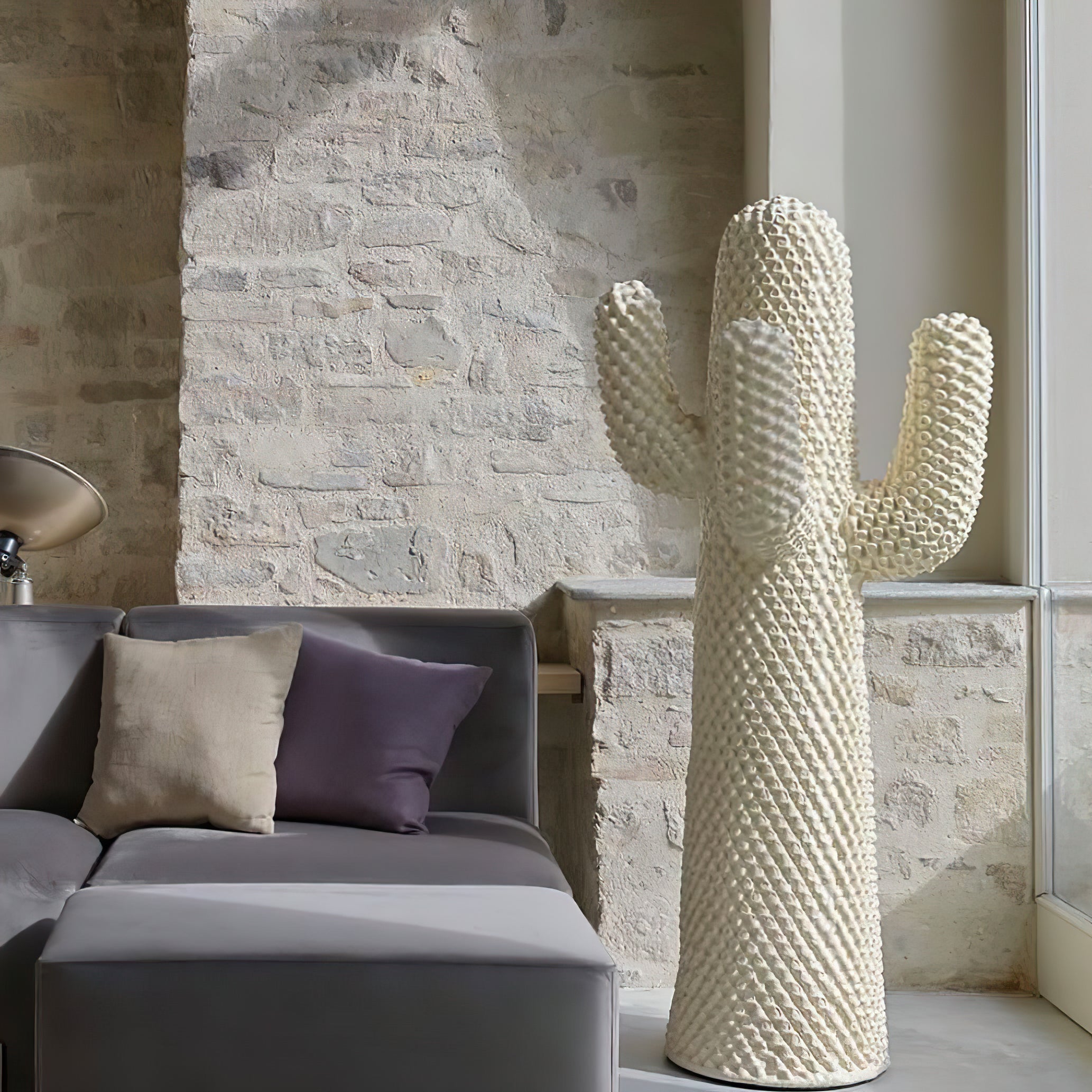 Glass Mello Sculptural Portable Lamp Cactus Coat Rack, Bedside Table Lamp, detail 11