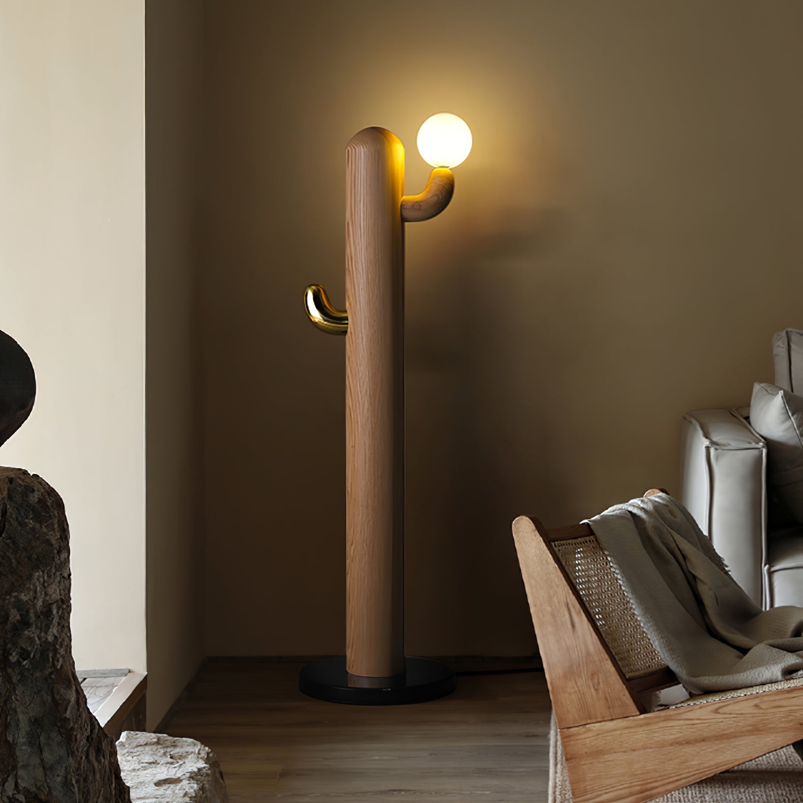 Cactus Wood Floor Light, Floor Lamp, detail 3