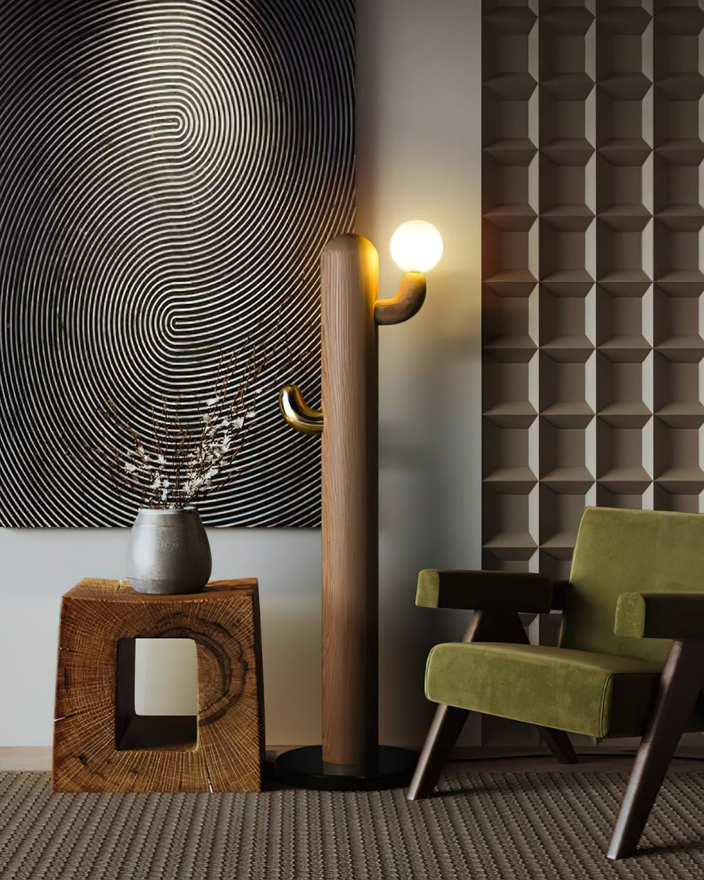 Cactus Wood Floor Light, Floor Lamp, detail 7