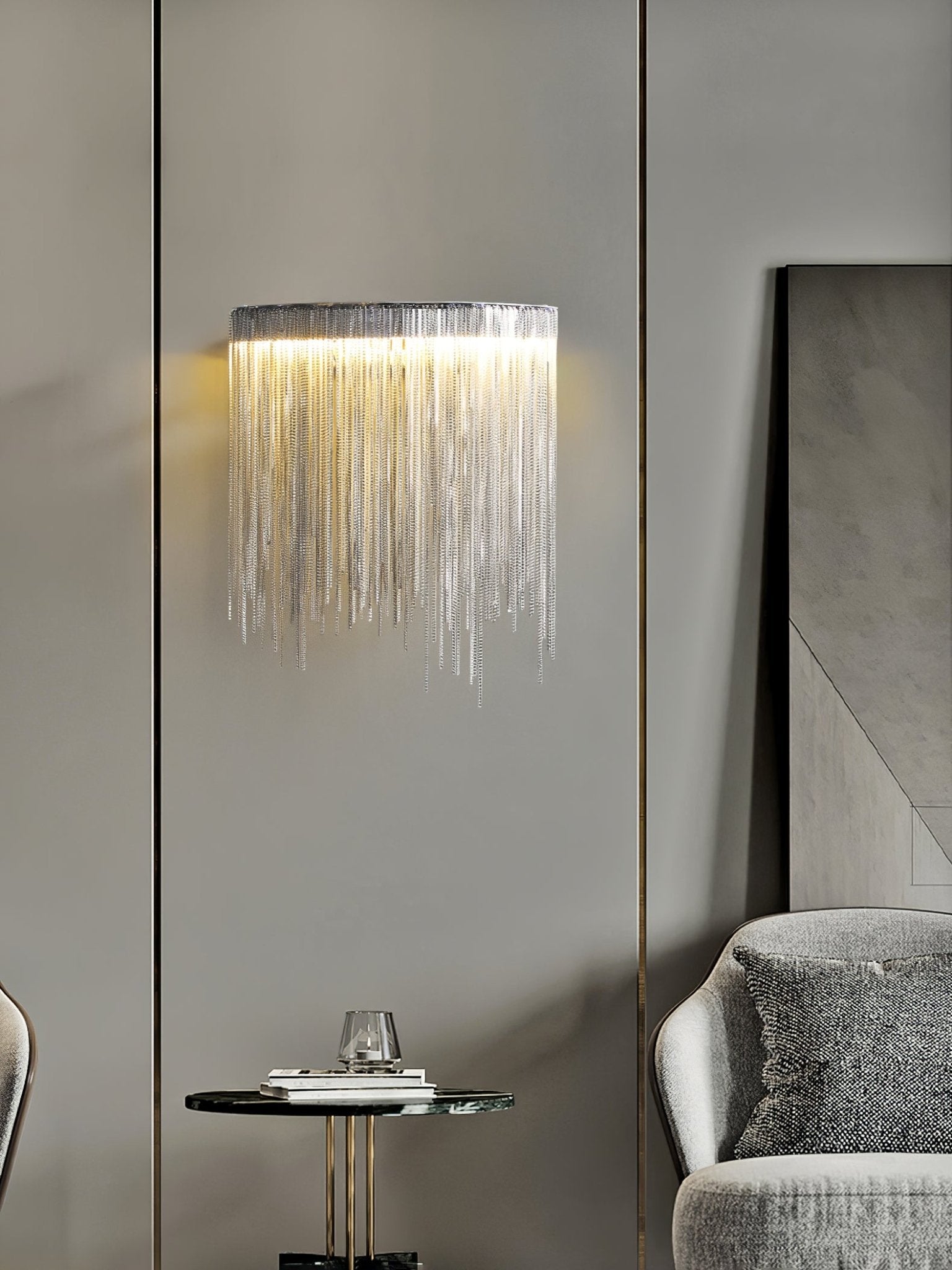 Cadena Tassel Wall Light, Hardwired Wall Sconce, detail 5