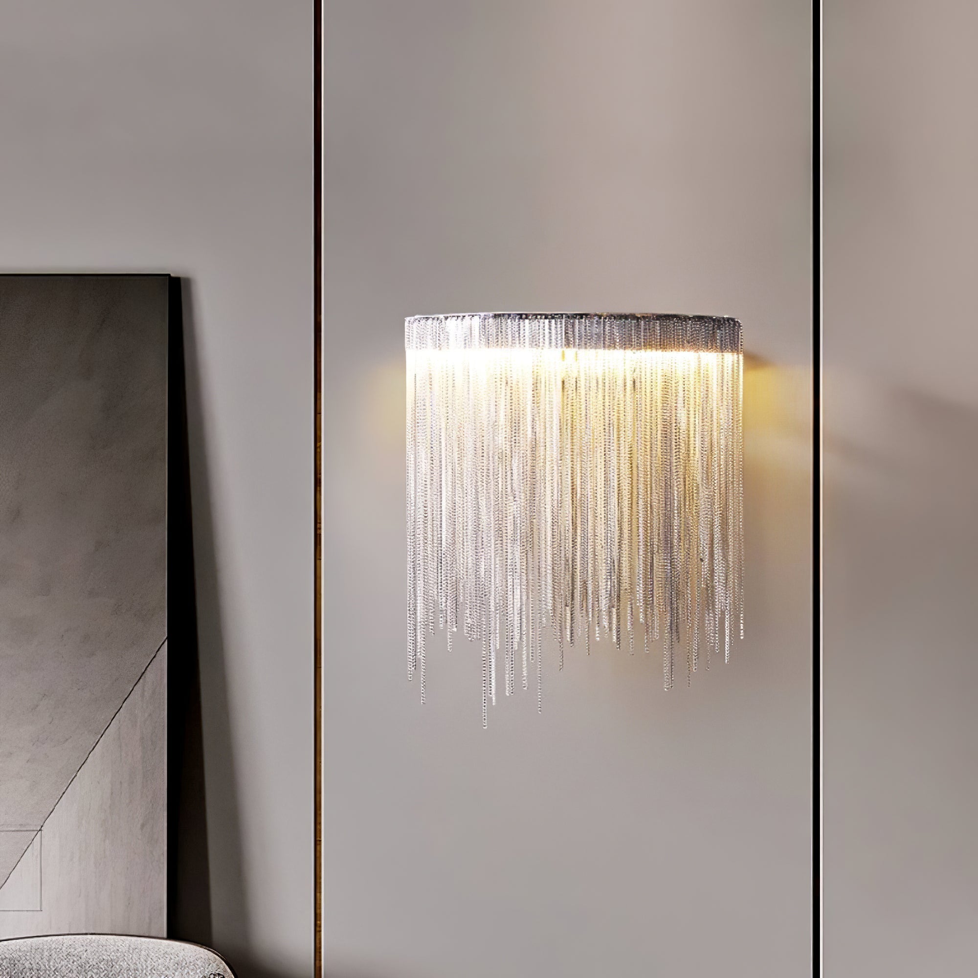 Cadena Tassel Wall Light, Hardwired Wall Sconce, detail 14