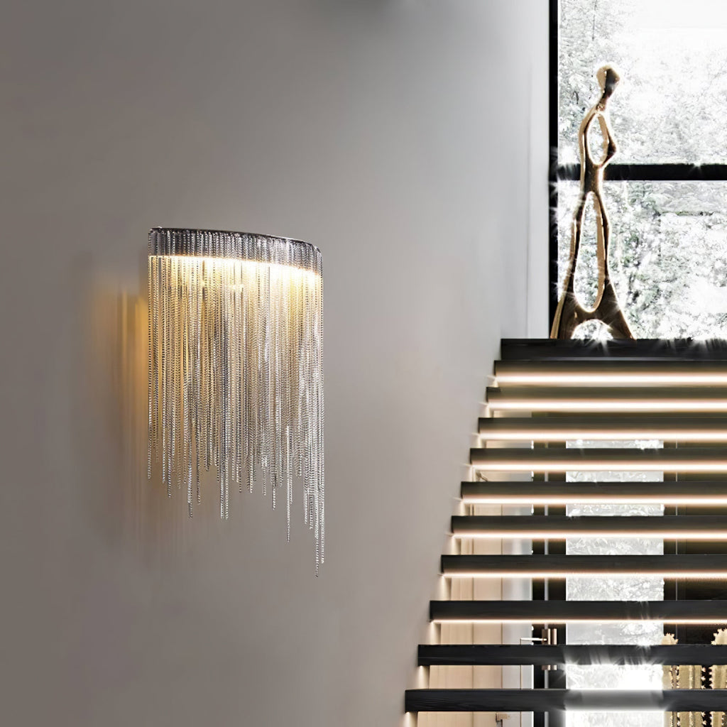 Cadena Tassel Wall Light, Hardwired Wall Sconce, detail 17