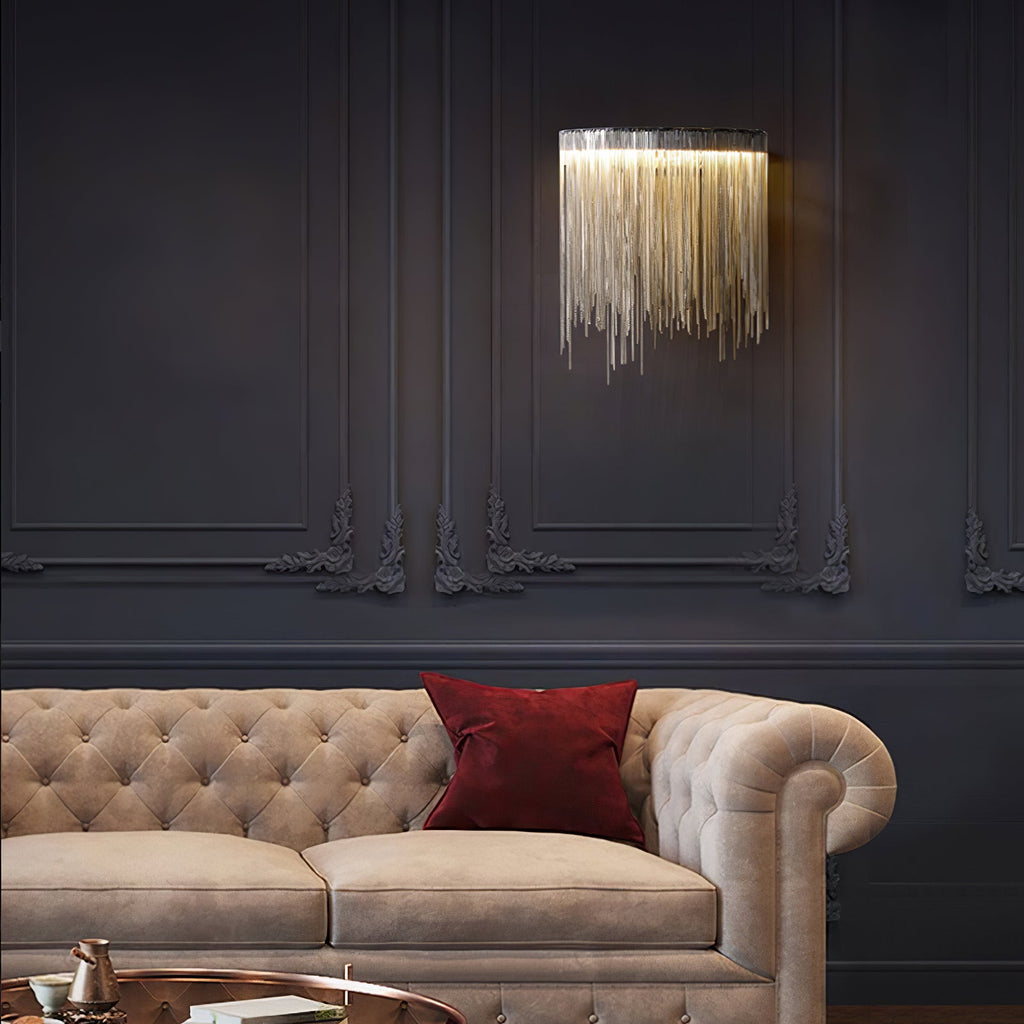 Cadena Tassel Wall Light, Hardwired Wall Sconce, detail 32