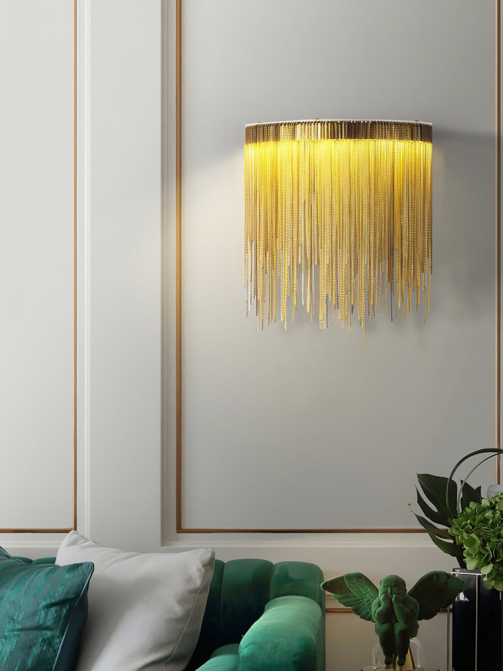 Cadena Tassel Wall Light, Hardwired Wall Sconce, detail 33