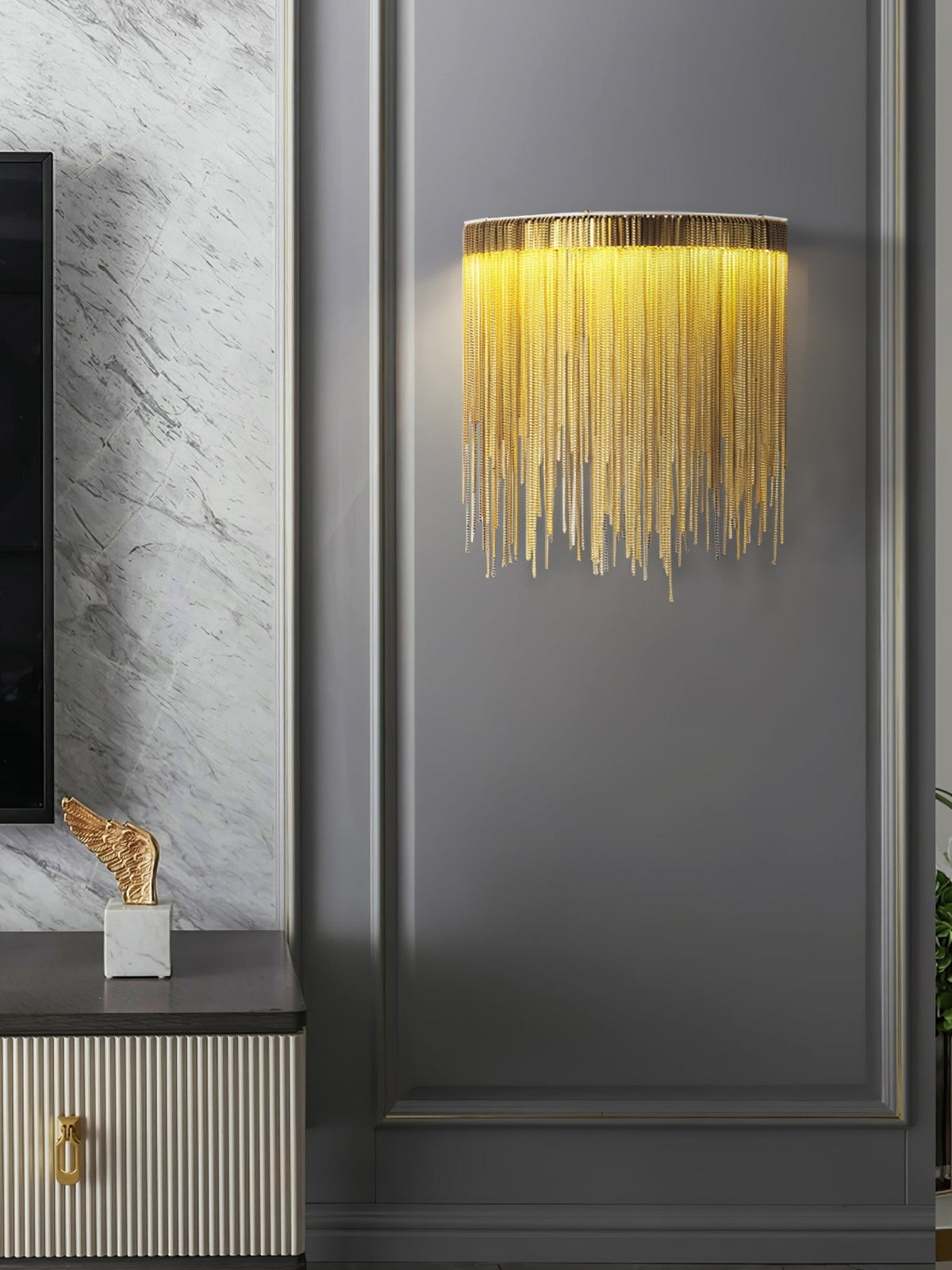 Cadena Tassel Wall Light, Hardwired Wall Sconce, detail 19