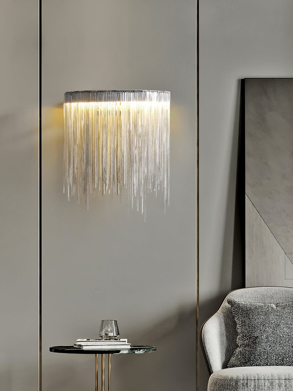 Cadena Tassel Wall Light, Hardwired Wall Sconce, detail 20