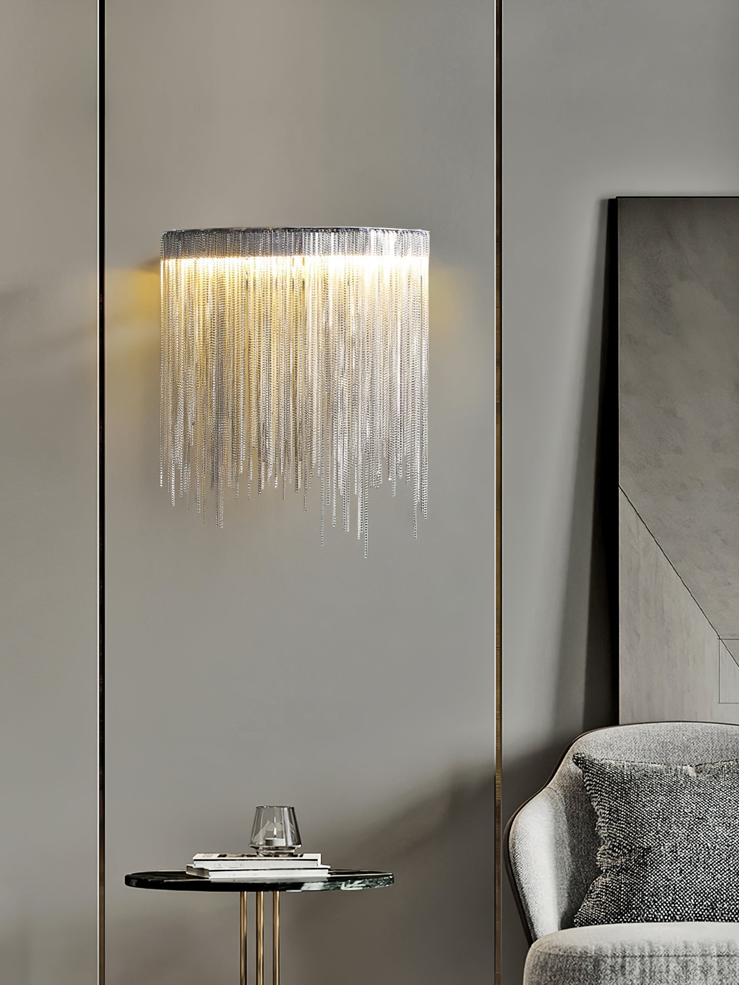 Cadena Tassel Wall Light, Hardwired Wall Sconce, detail 20
