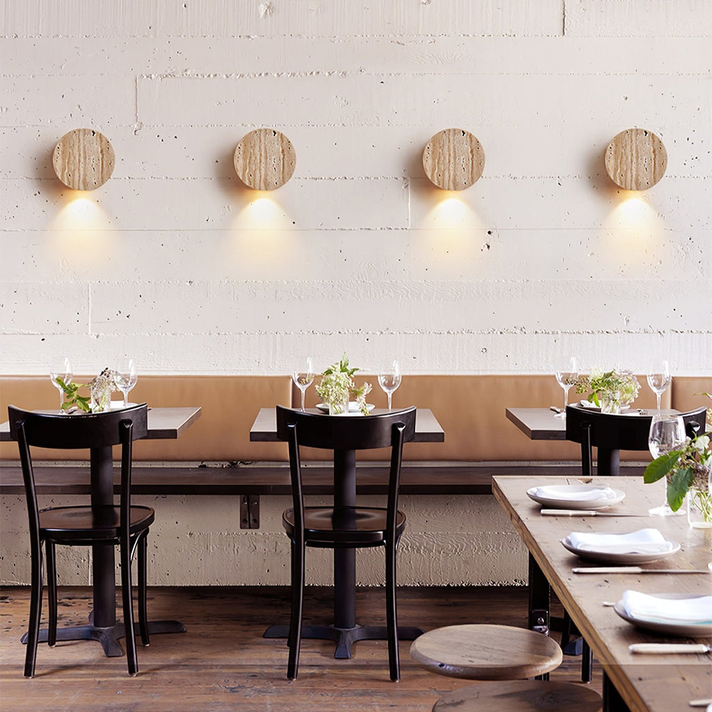 Caelan Travertine Wall Light, Hardwired Wall Sconce, detail 2