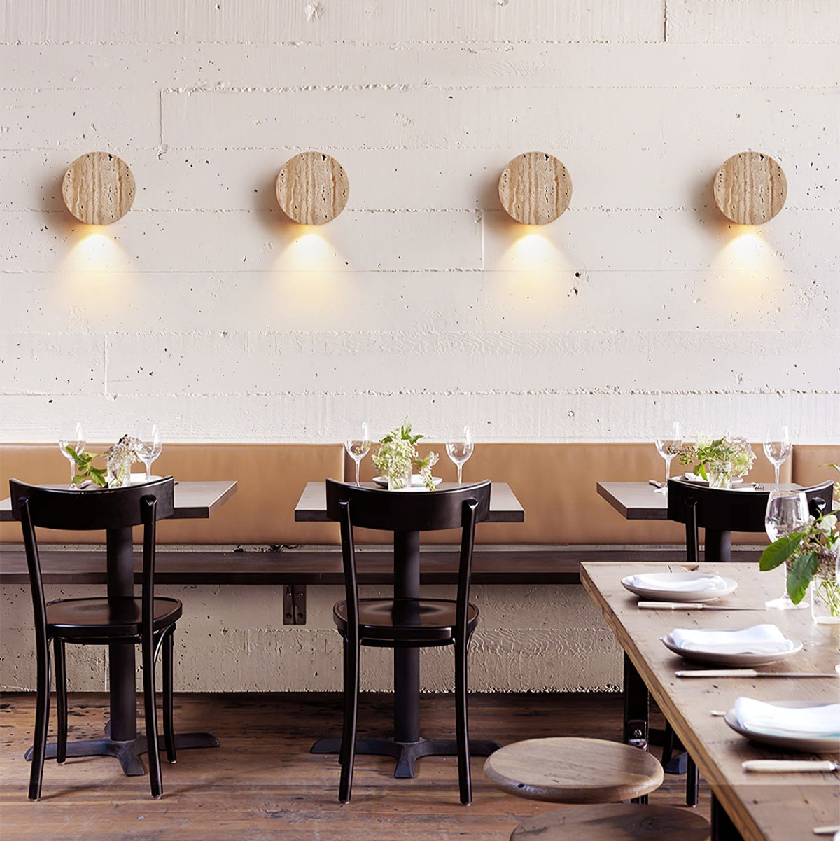 Caelan Travertine Wall Light, Hardwired Wall Sconce, detail 2
