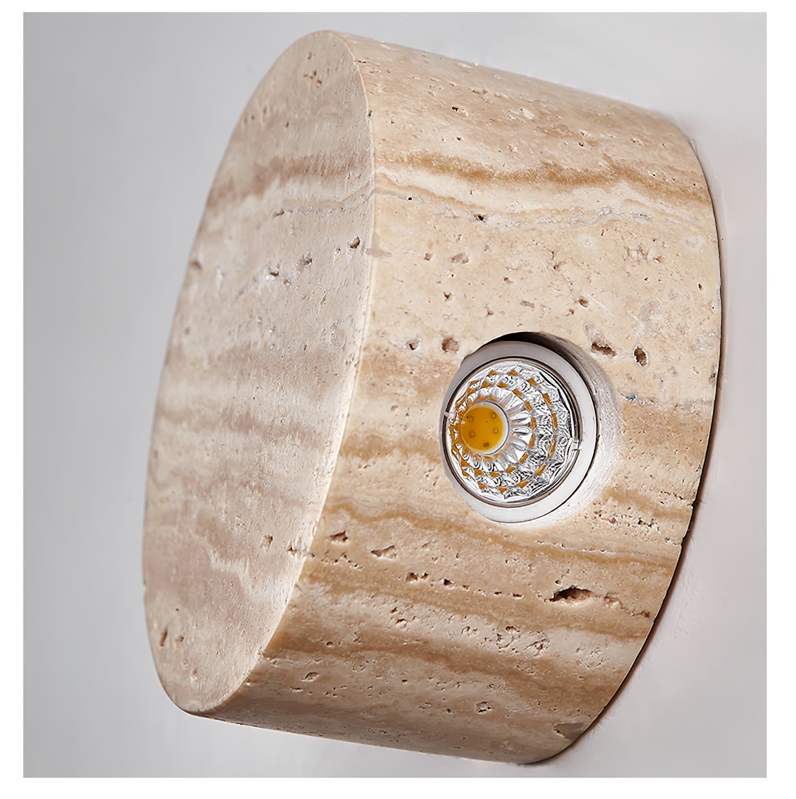 Caelan Travertine Wall Light, Hardwired Wall Sconce, detail 7