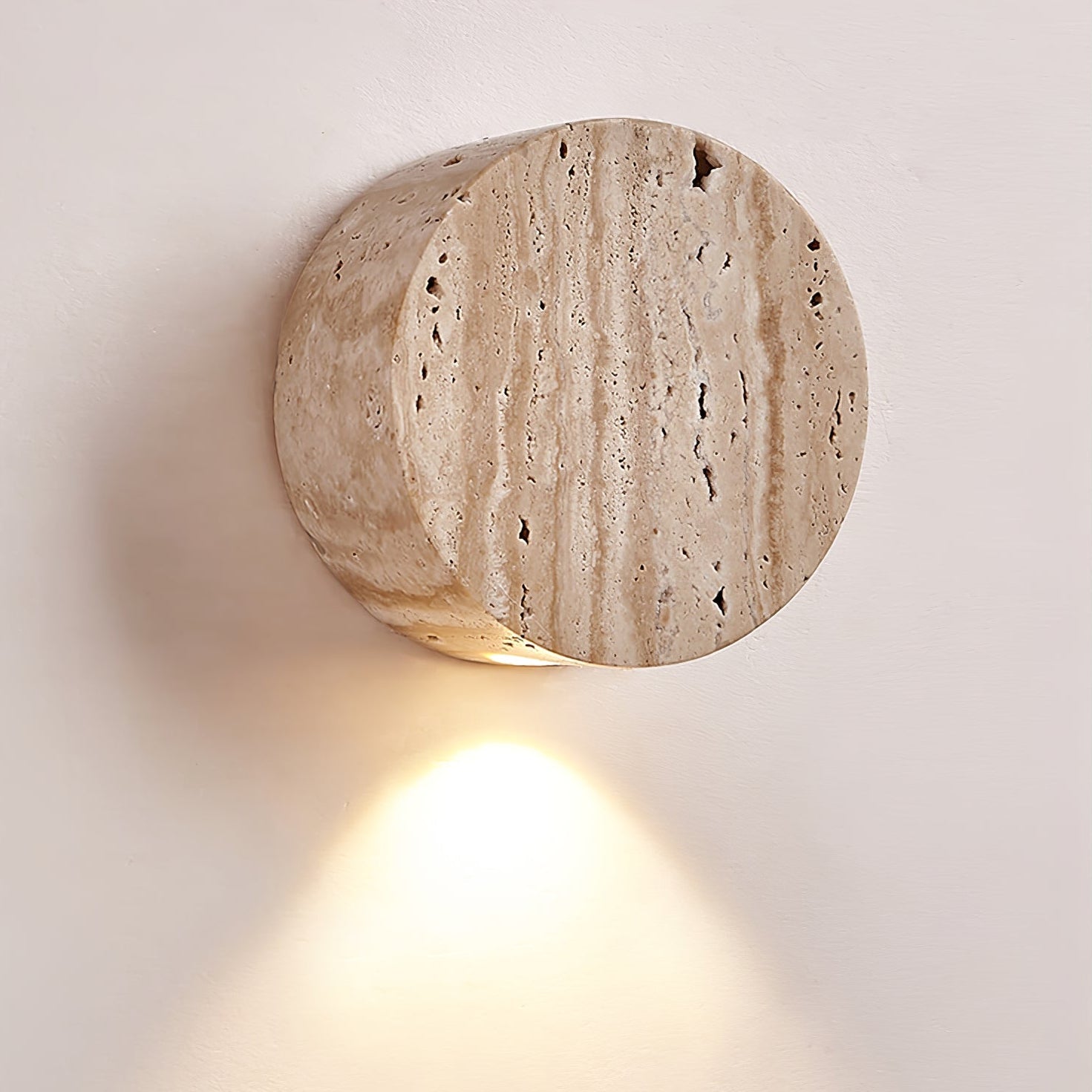Caelan Travertine Wall Light, Hardwired Wall Sconce, detail 8