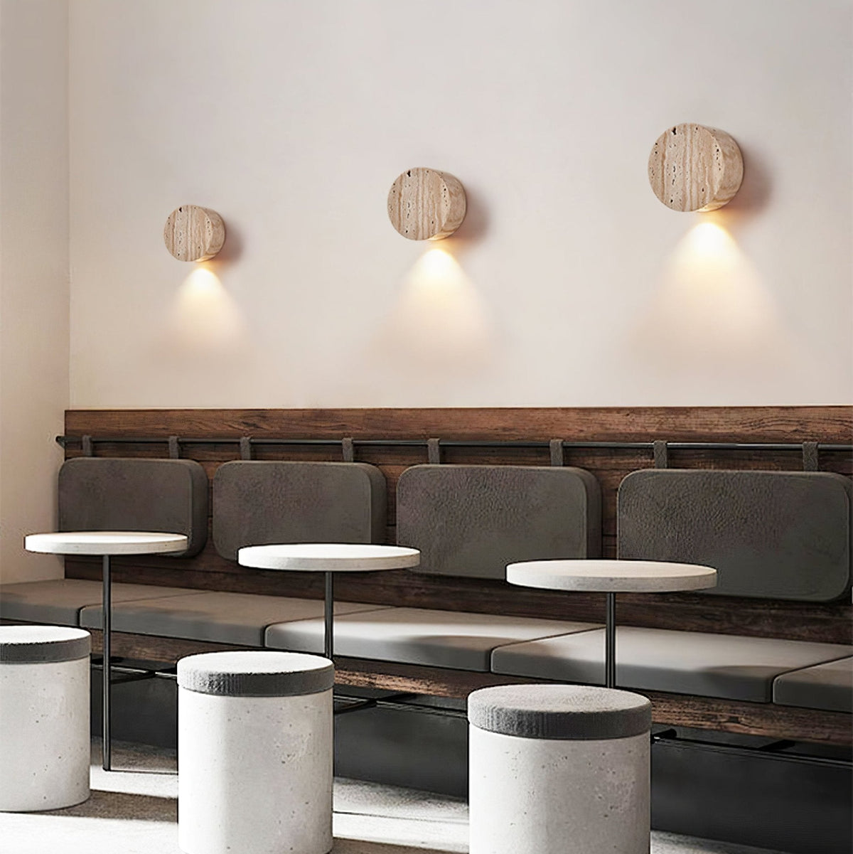 Caelan Travertine Wall Light, Hardwired Wall Sconce, detail 9