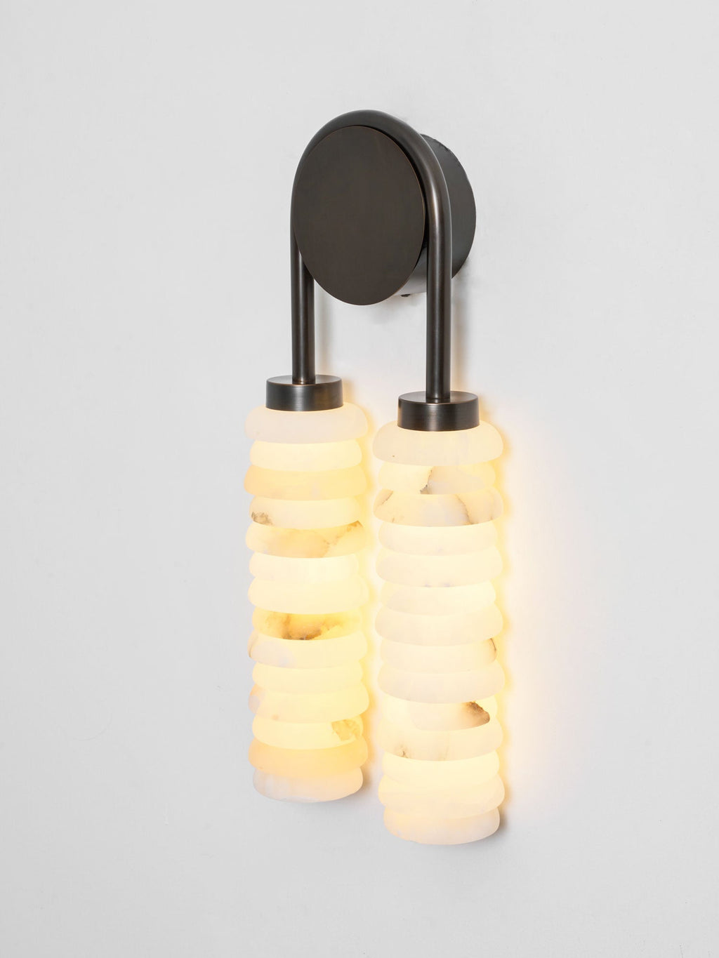 Calla Ribbed Alabaster Wall Light, Hardwired Wall Sconce, detail 64