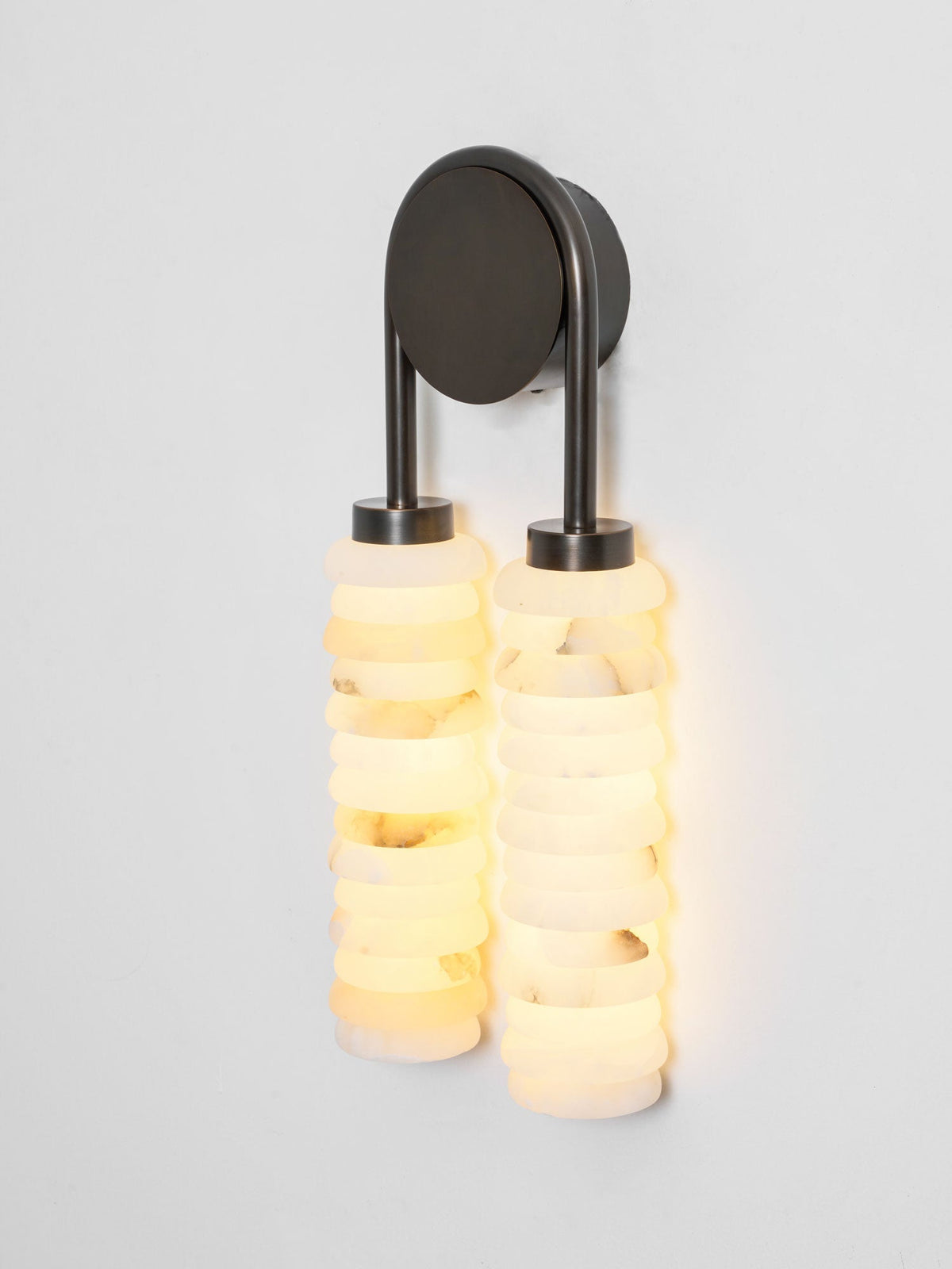 Calla Ribbed Alabaster Wall Light, Hardwired Wall Sconce, detail 64