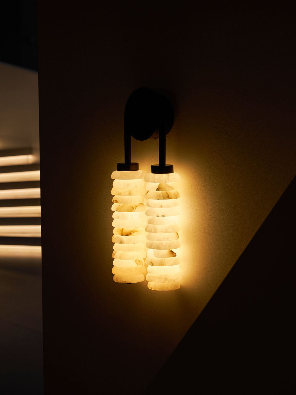 Calla Ribbed Alabaster Wall Light, Hardwired Wall Sconce, detail 57