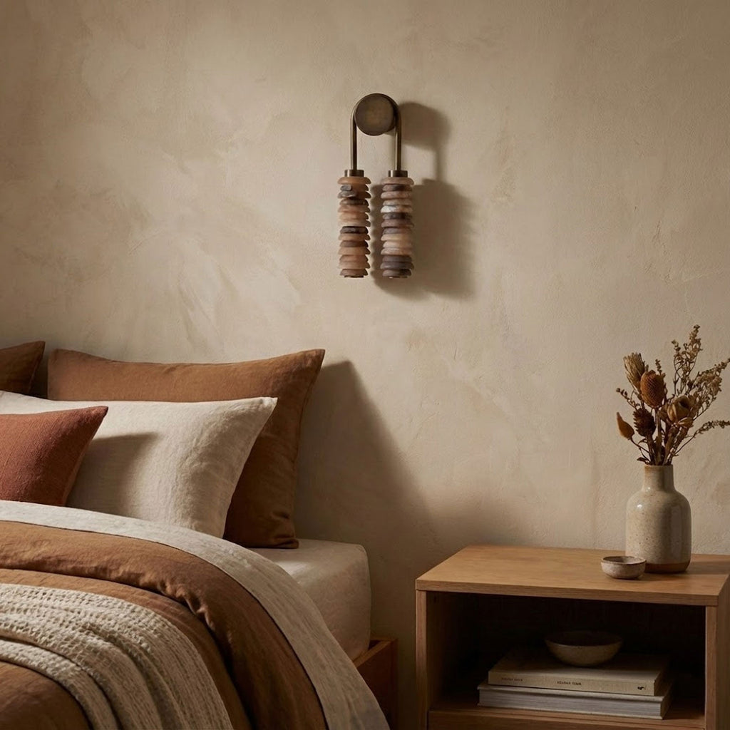 Calla Ribbed Alabaster Wall Light, Hardwired Wall Sconce, detail 14