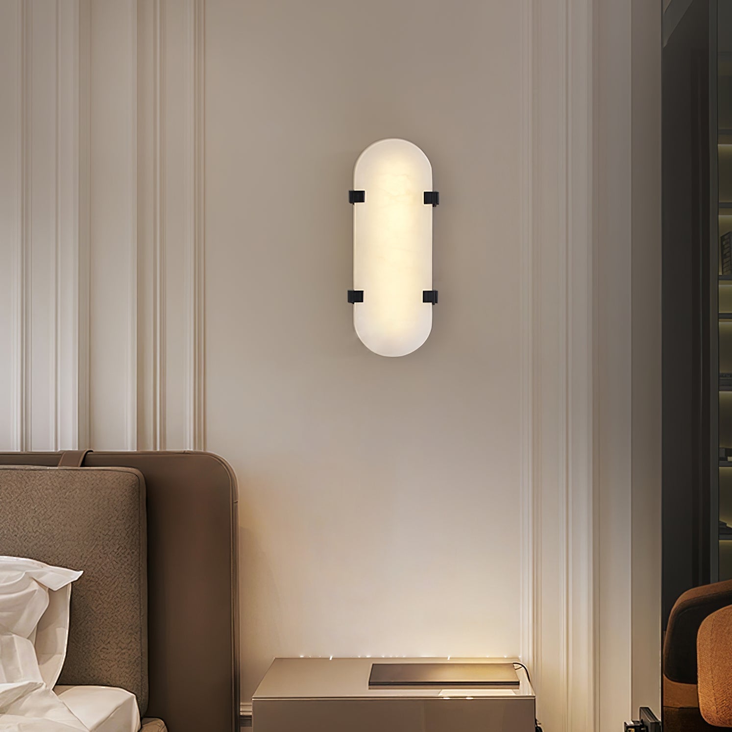 Calla Alabaster Wall Light, Hardwired Wall Sconce, detail 5