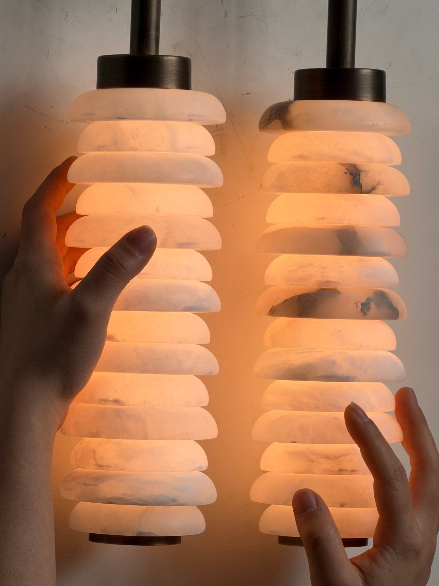 Calla Ribbed Alabaster Wall Light, Hardwired Wall Sconce, detail 41