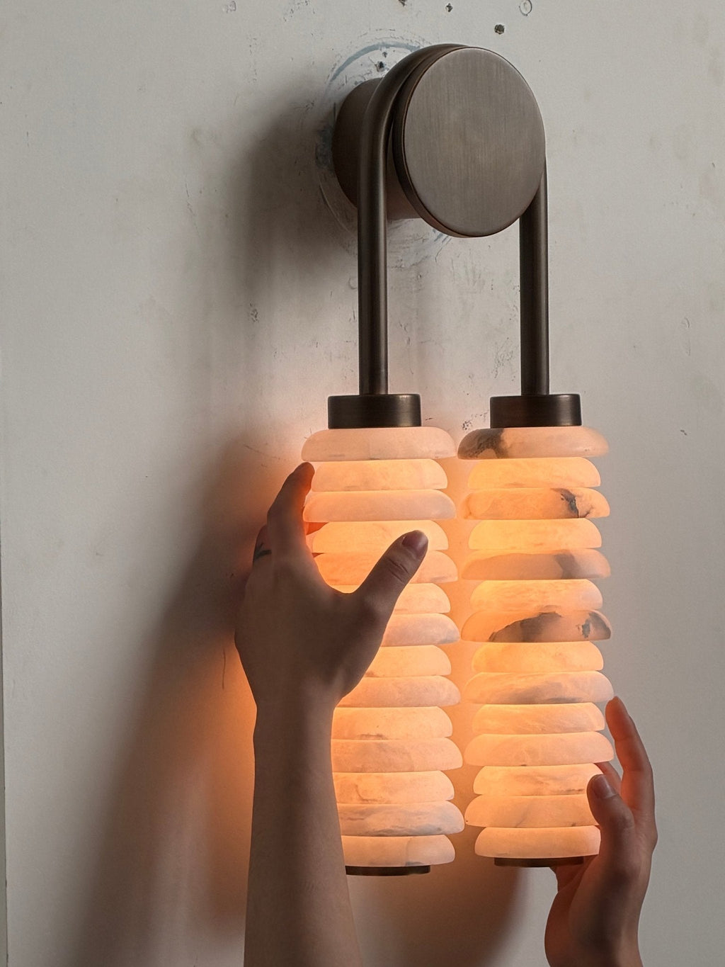 Calla Ribbed Alabaster Wall Light, Hardwired Wall Sconce, detail 43