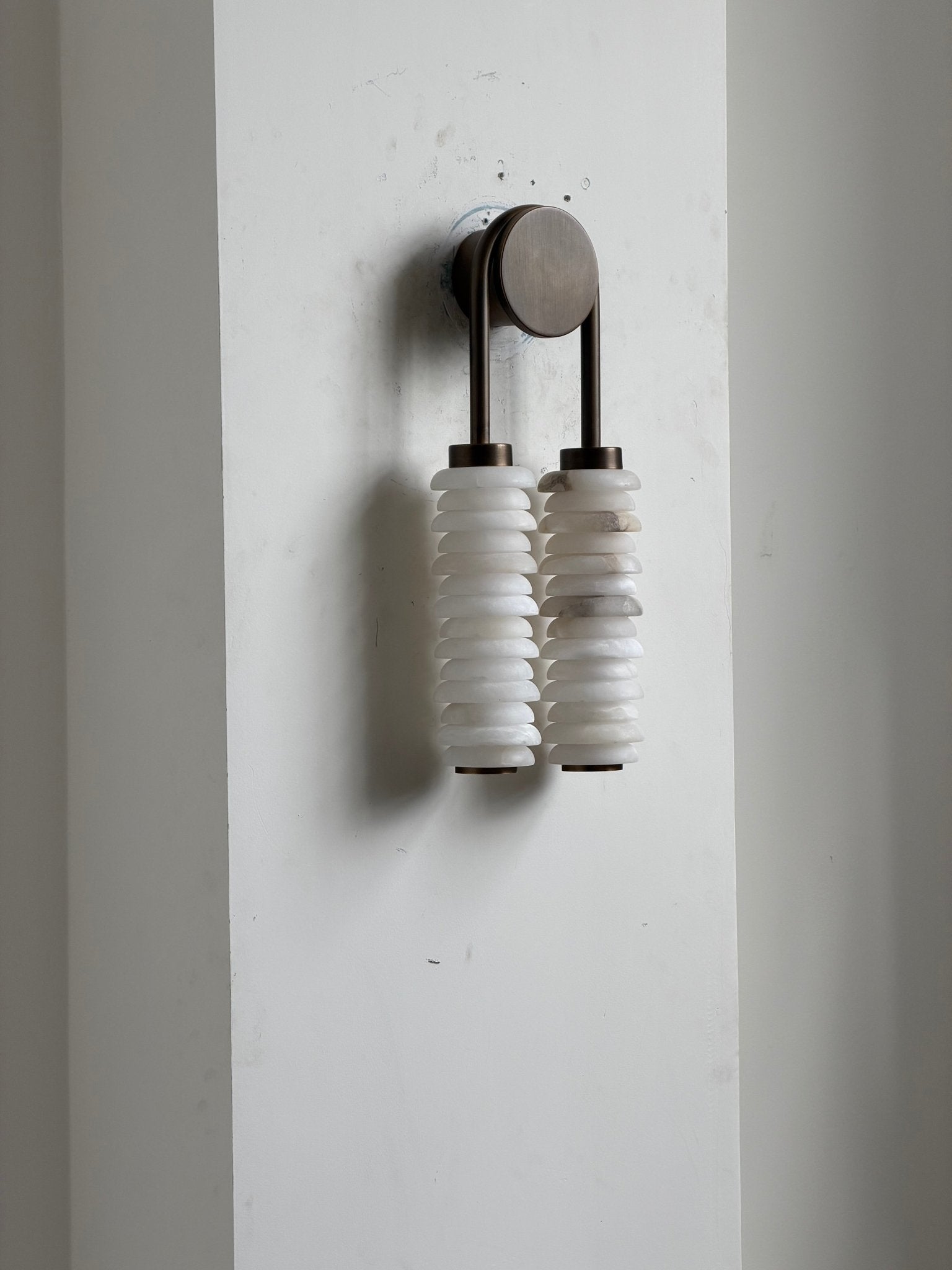 Calla Ribbed Alabaster Wall Light, Hardwired Wall Sconce, detail 50