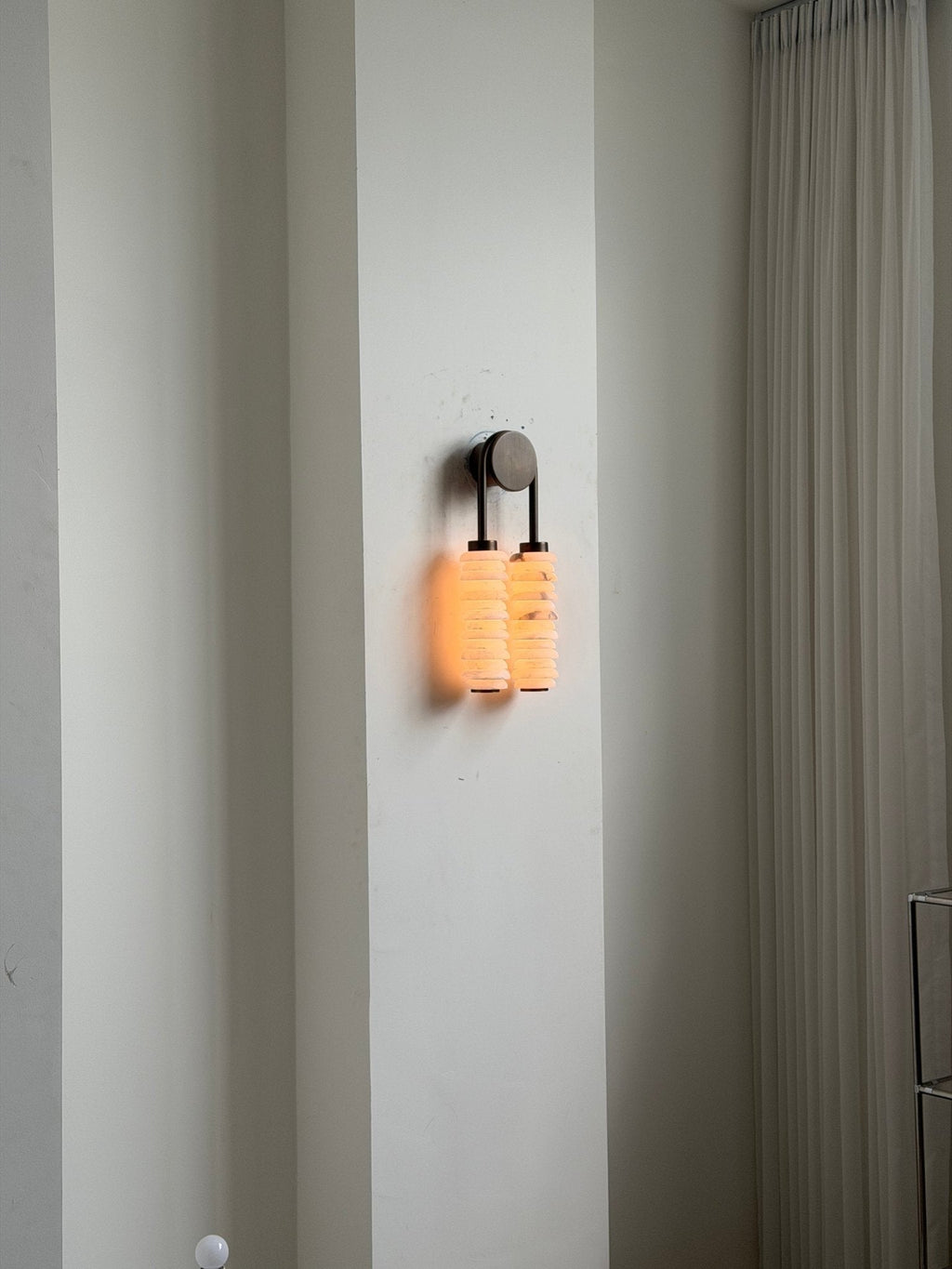 Calla Ribbed Alabaster Wall Light, Hardwired Wall Sconce, detail 37