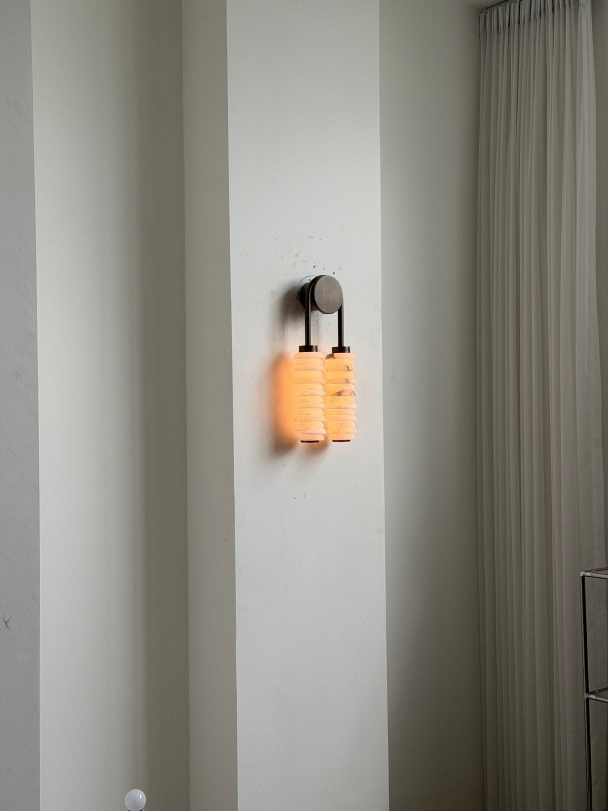 Calla Ribbed Alabaster Wall Light, Hardwired Wall Sconce, detail 37