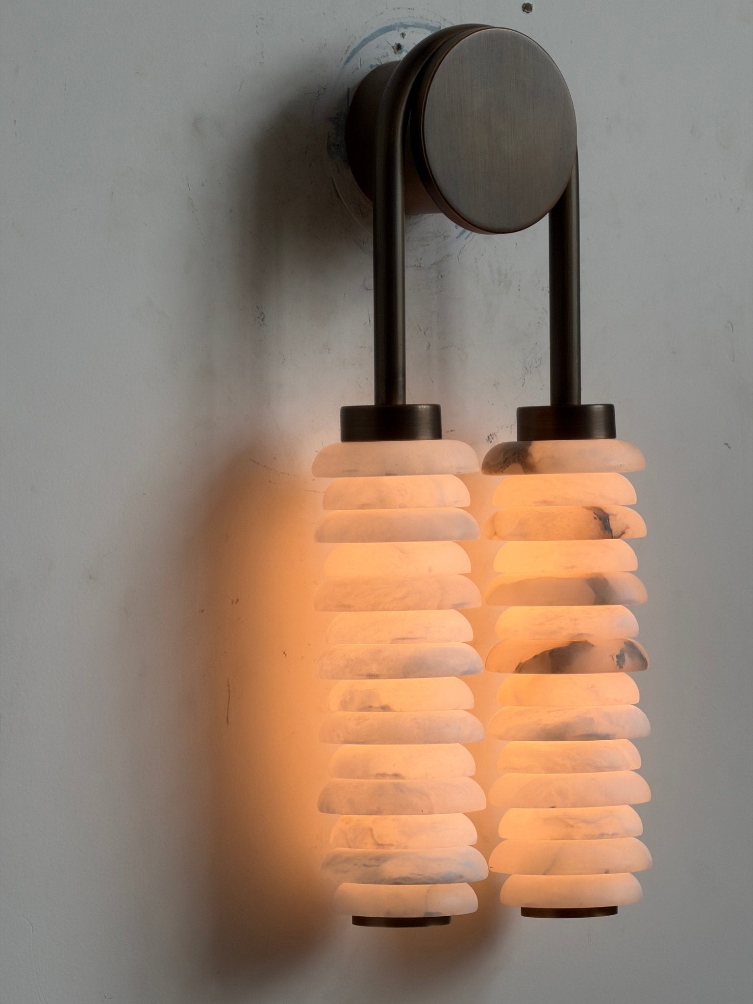 Calla Ribbed Alabaster Wall Light, Hardwired Wall Sconce, detail 38