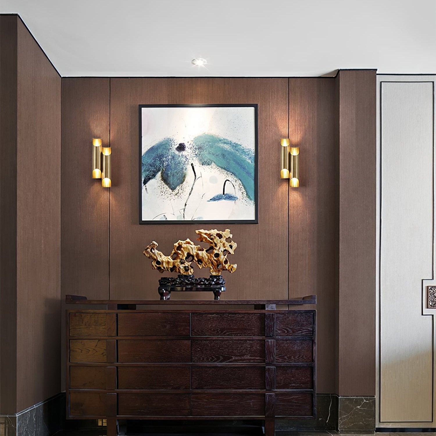Callahan Brass Wall Light, Hardwired Wall Sconce, detail 11