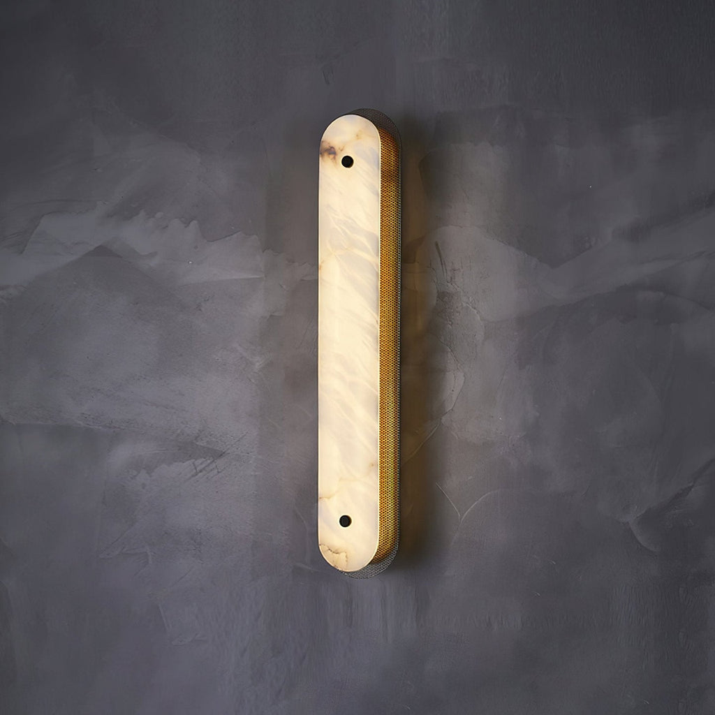 Calyxon Alabaster Wall Light - Dia 10cm x H 40cm Metal, Hardwired Wall Sconce, detail 12