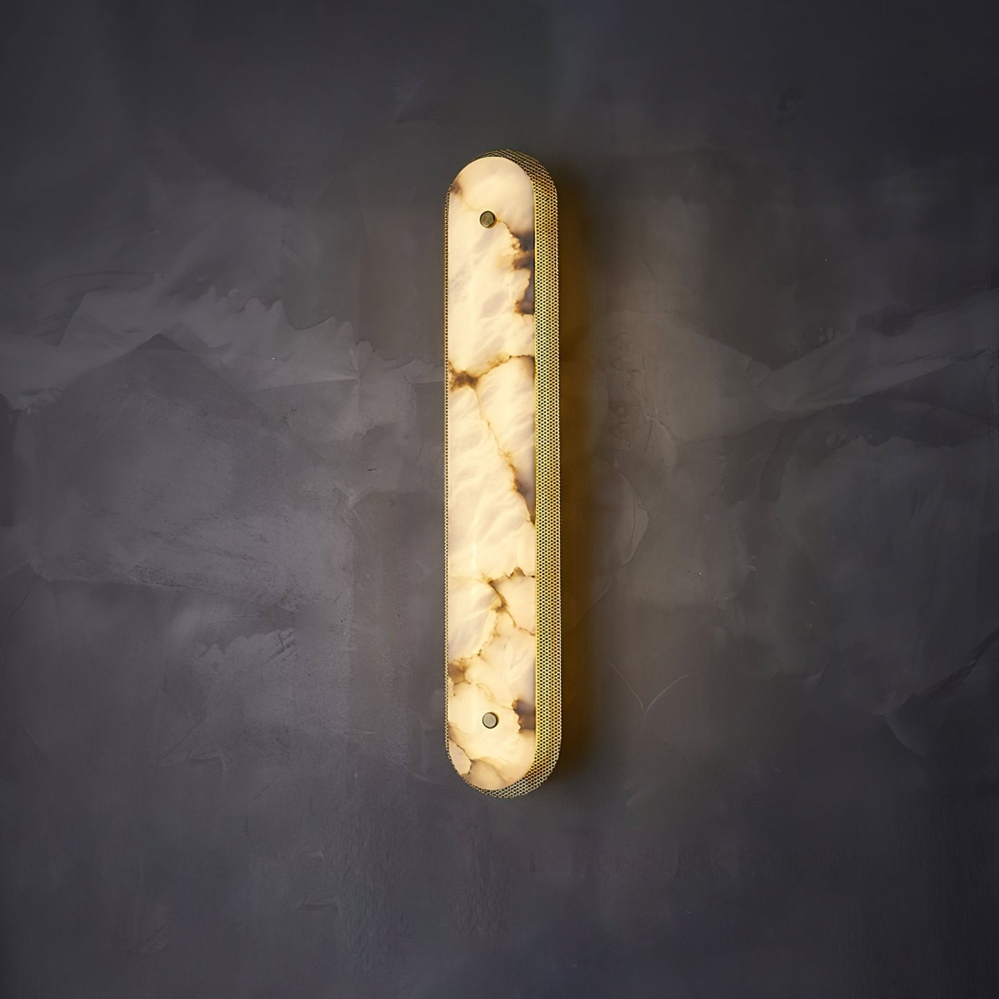Calyxon Alabaster Wall Light - Dia 10cm x H 40cm Metal, Hardwired Wall Sconce, detail 9