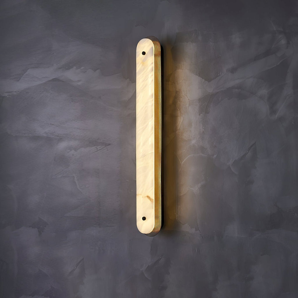 Calyxon Alabaster Wall Light - Dia 10cm x H 40cm Metal, Hardwired Wall Sconce, detail 13