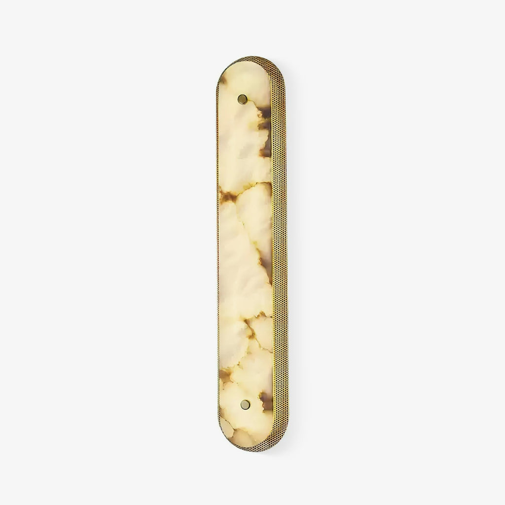 Calyxon Alabaster Wall Light - Dia 10cm x H 40cm Metal, Hardwired Wall Sconce, detail 7