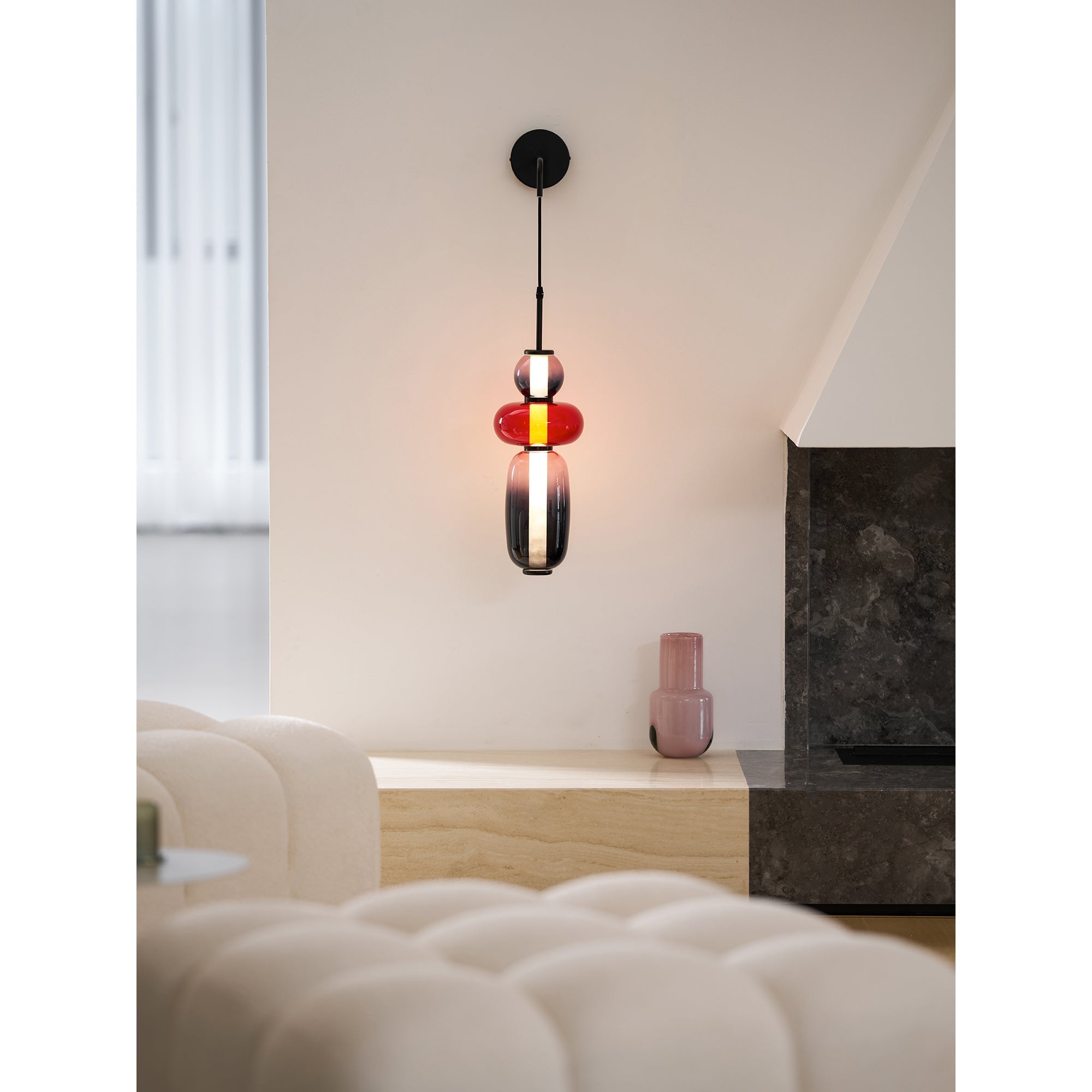 Candied Glass Wall Light, Hardwired Wall Sconce, detail 25