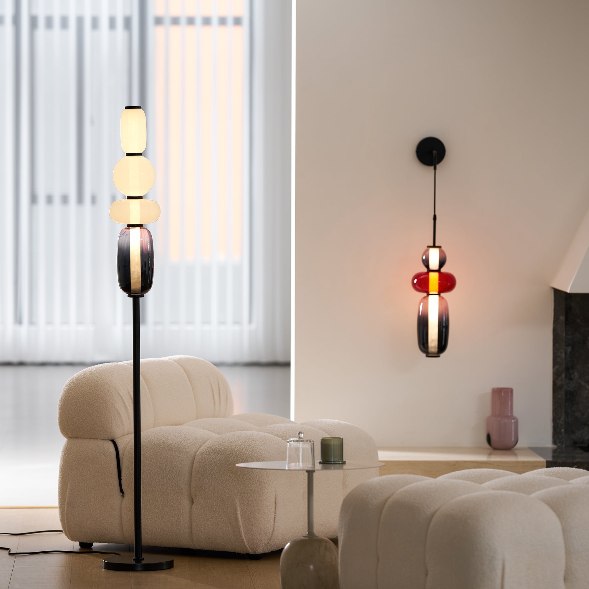 Candied Glass Wall Light, Hardwired Wall Sconce, detail 4