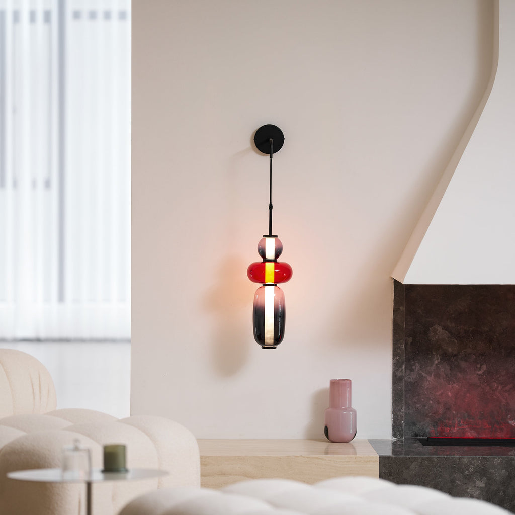 Candied Glass Wall Light, Hardwired Wall Sconce, detail 30