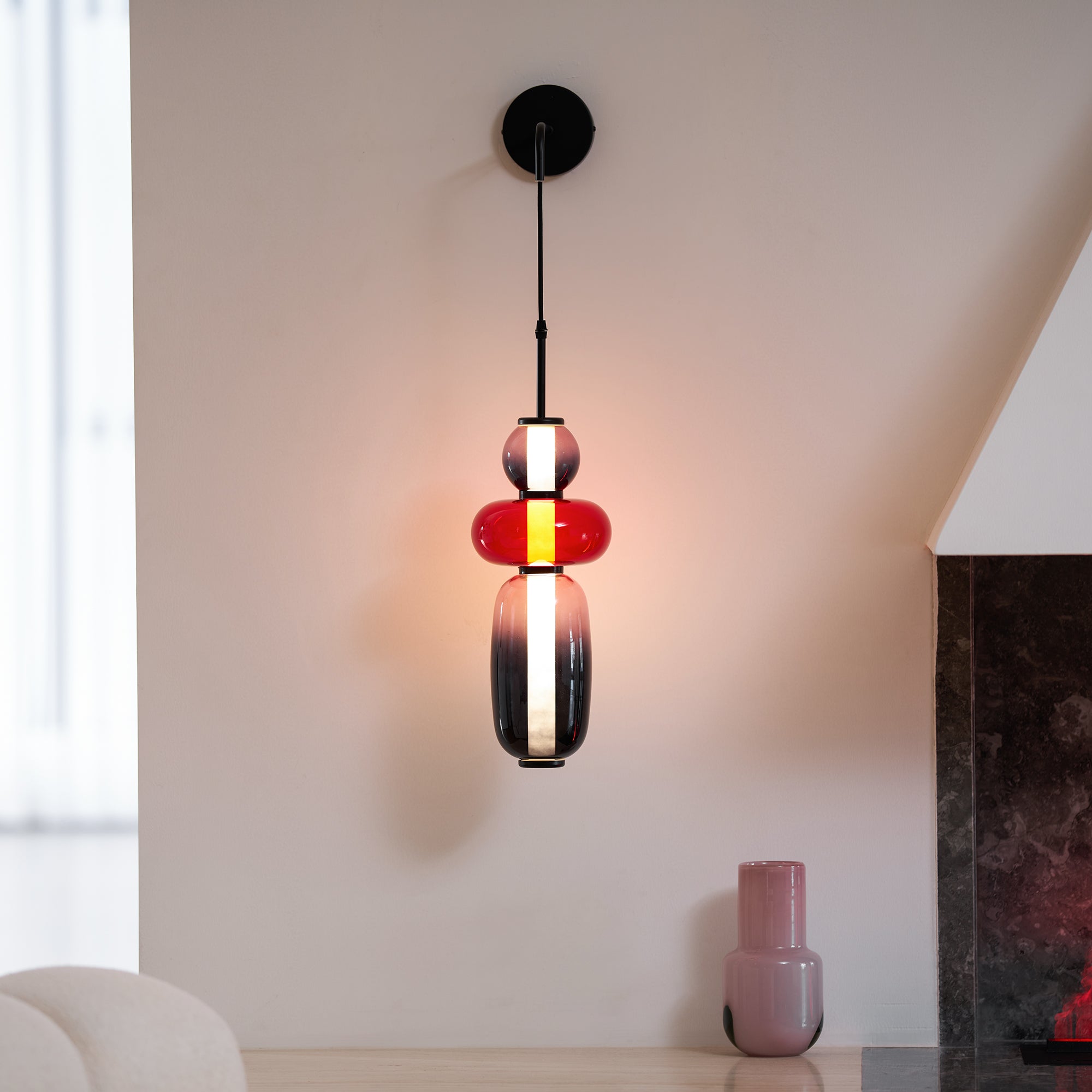 Candied Glass Wall Light, Hardwired Wall Sconce, detail 34