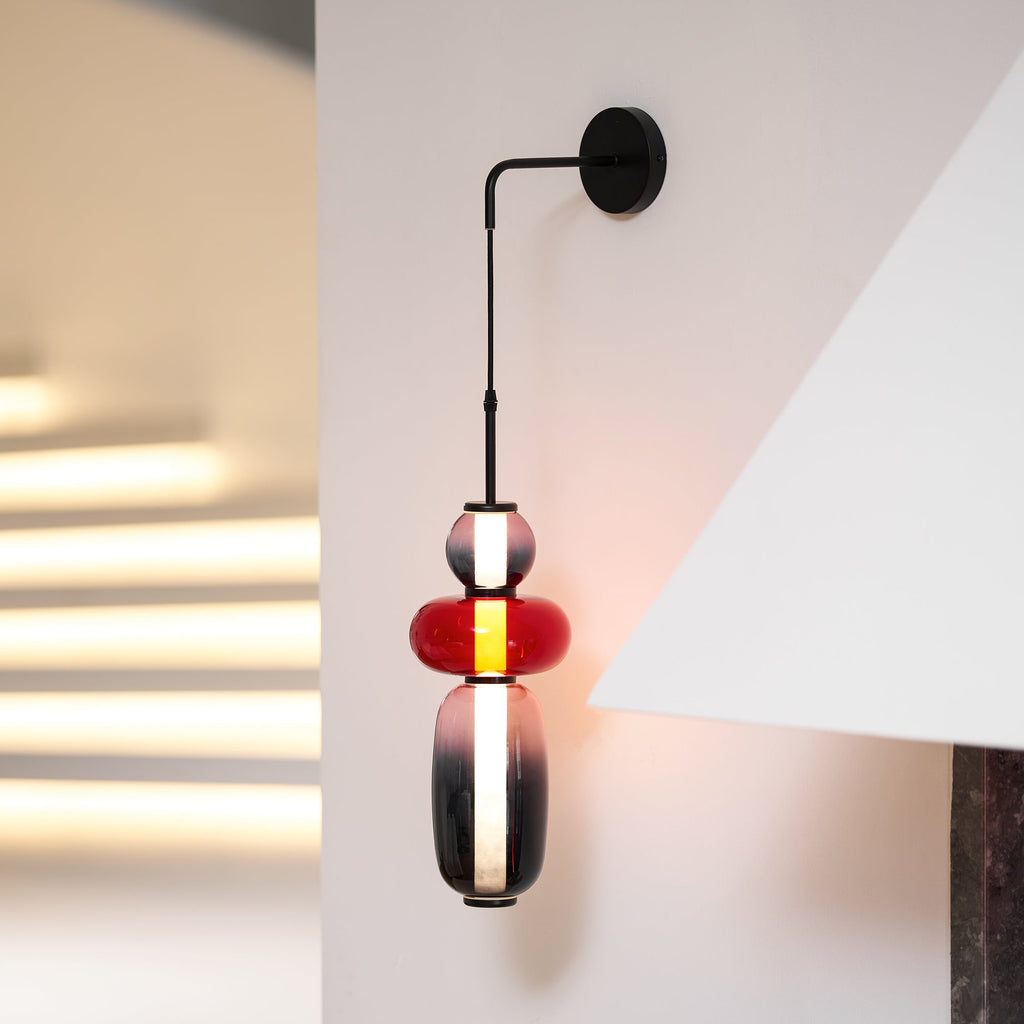 Candied Glass Wall Light, Hardwired Wall Sconce, detail 2