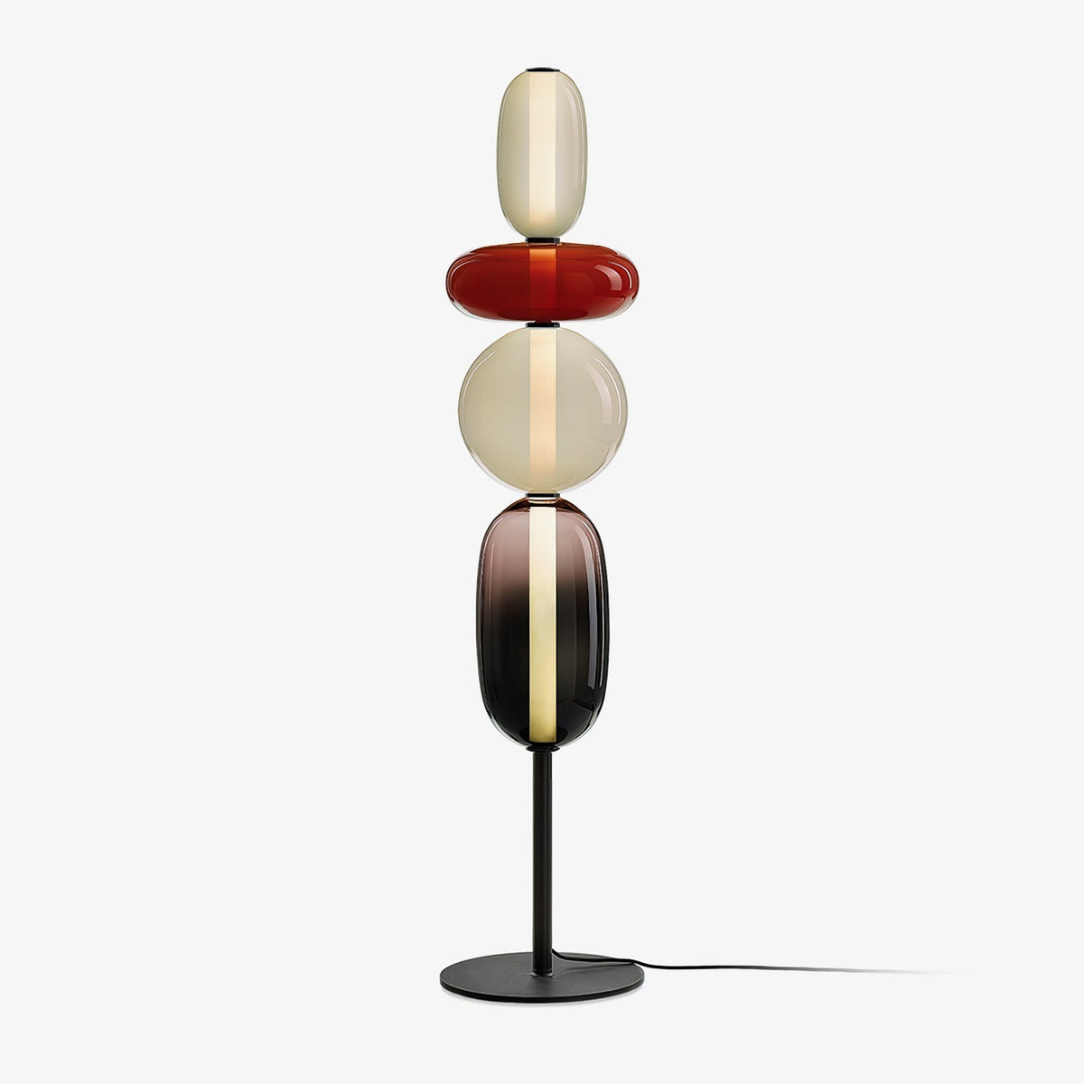 Candied Glass Standing Light, Floor Lamp, Metal, ∅ 11.8″ x H 63″