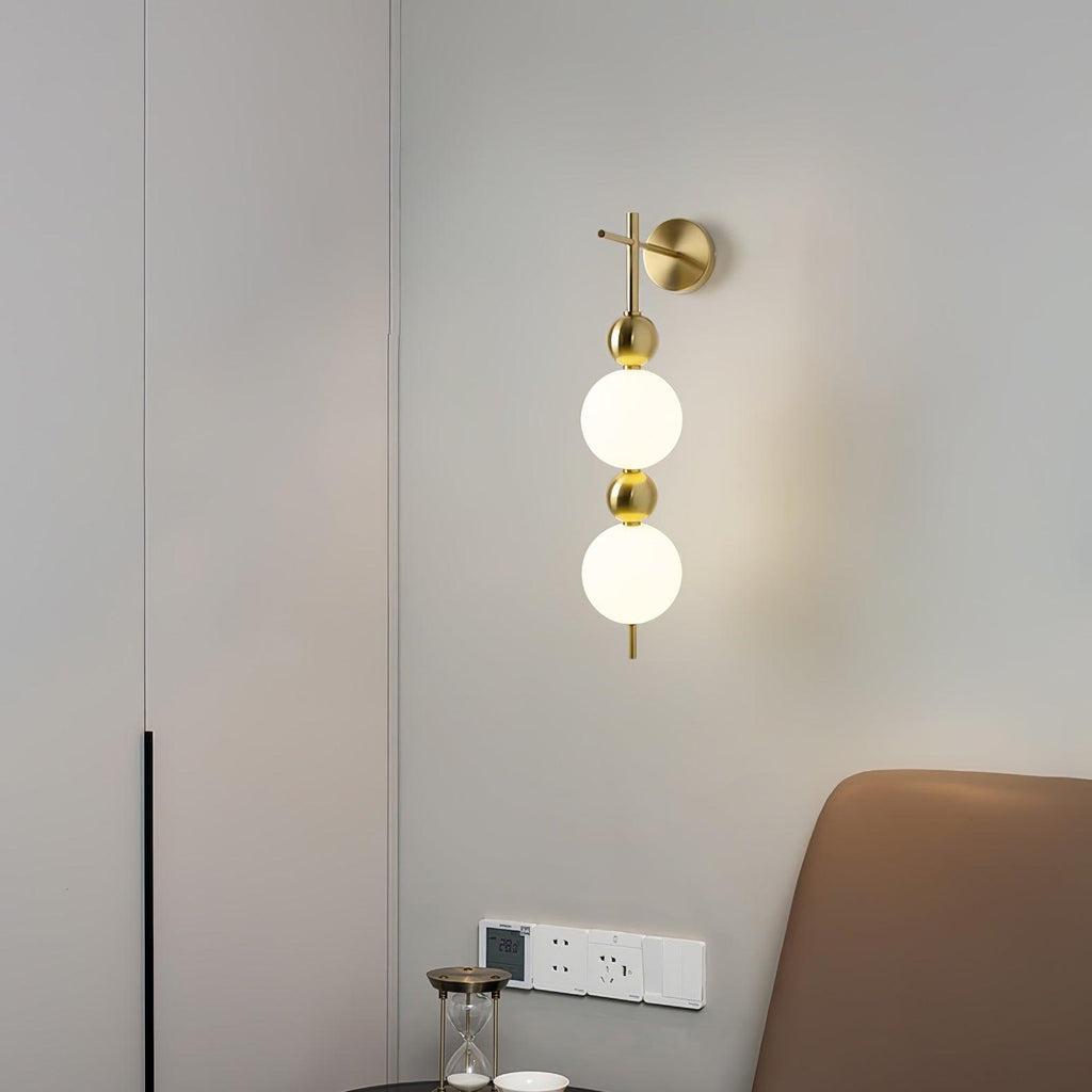 Candied Haws String Brass Wall Light, Hardwired Wall Sconce, detail 4