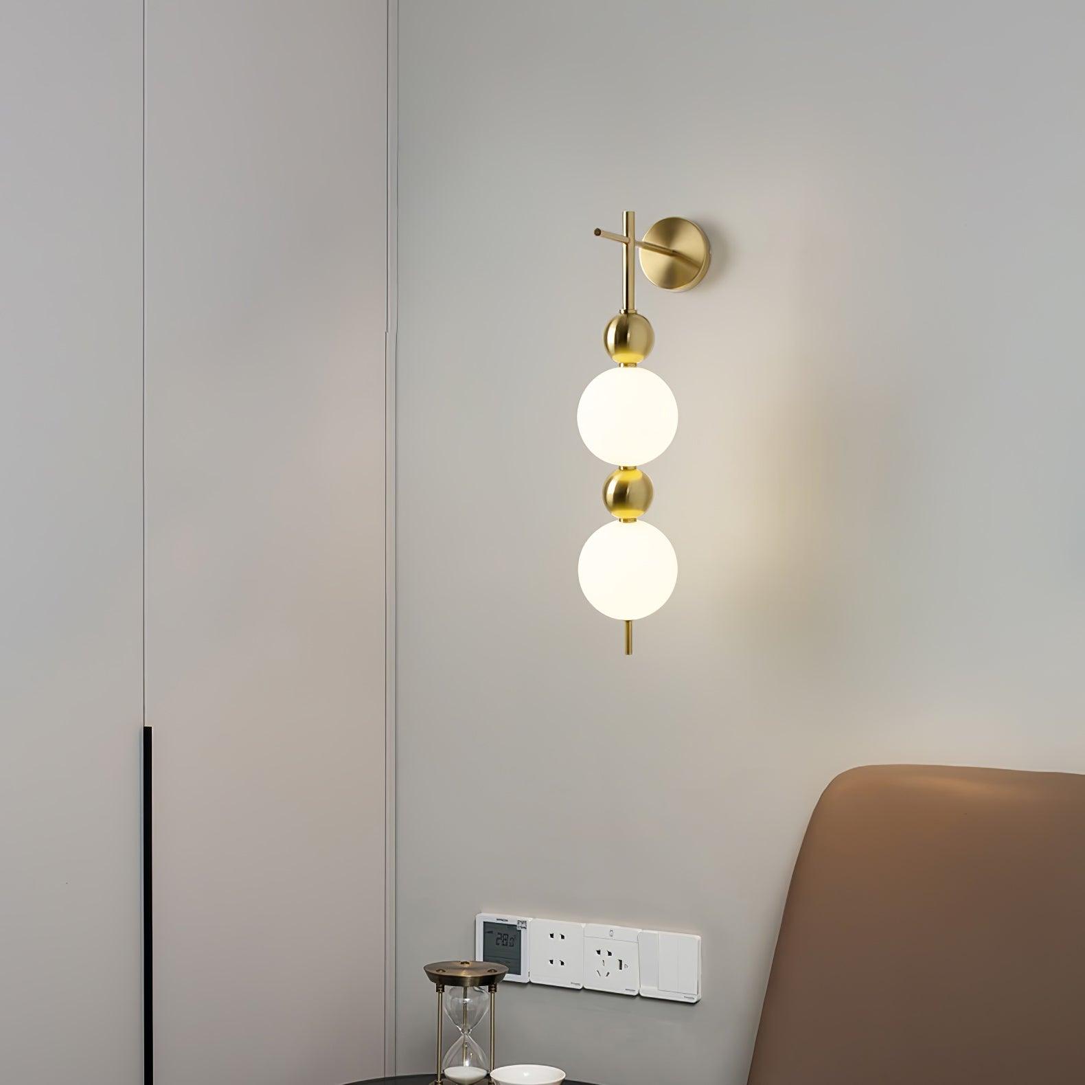 Candied Haws String Brass Wall Light, Hardwired Wall Sconce, detail 4