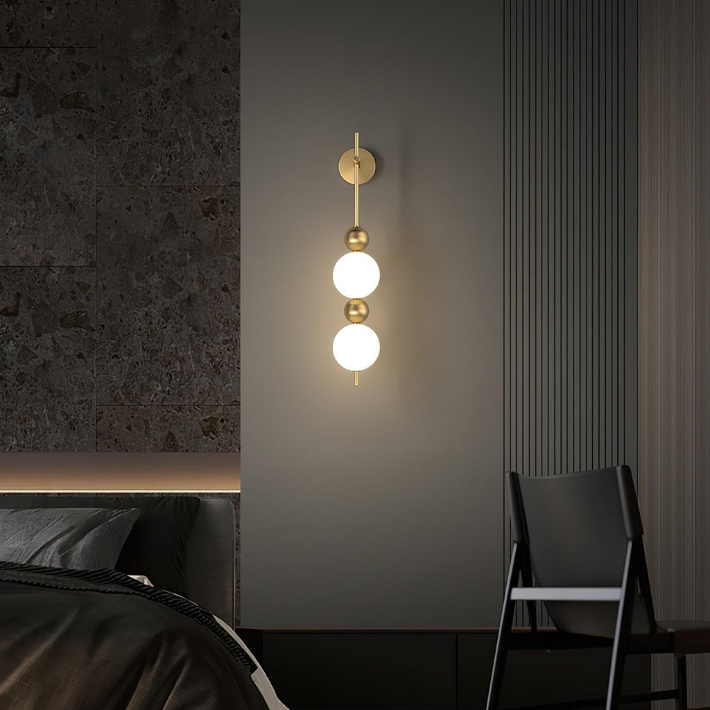 Candied Haws String Brass Wall Light, Hardwired Wall Sconce, detail 6