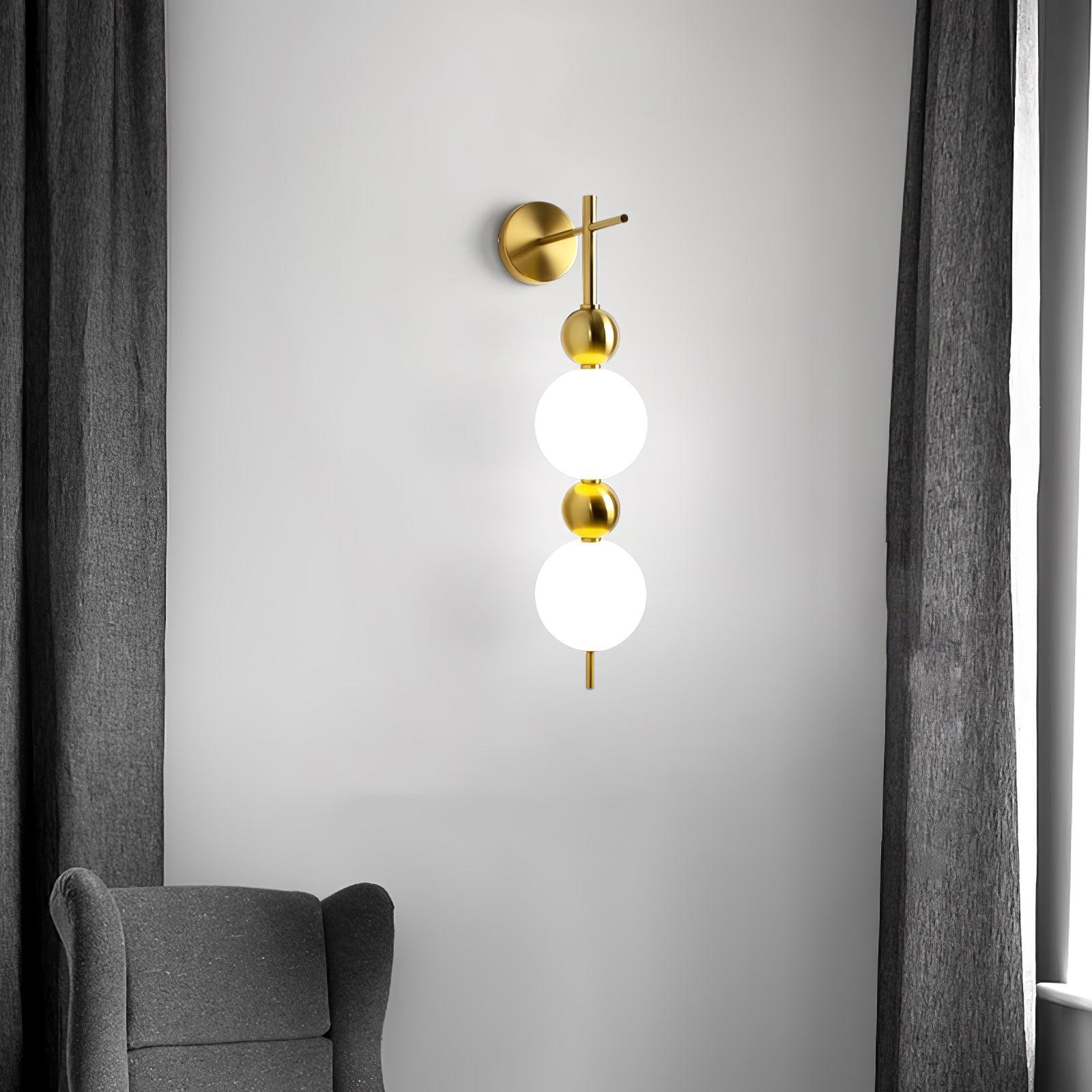 Candied Haws String Brass Wall Light, Hardwired Wall Sconce, detail 3