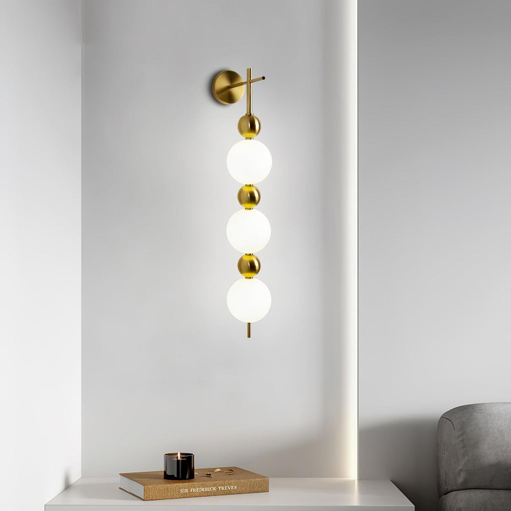 Candied Haws String Brass Wall Light, Hardwired Wall Sconce, detail 7