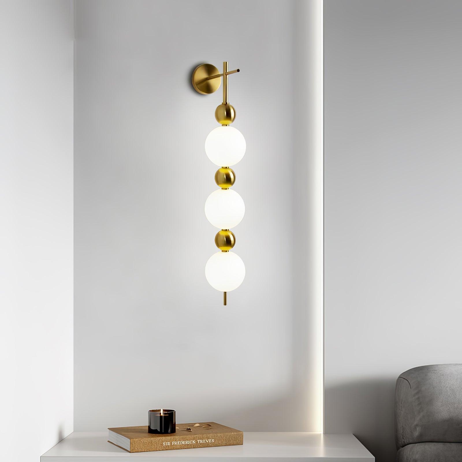 Candied Haws String Brass Wall Light, Hardwired Wall Sconce, detail 7