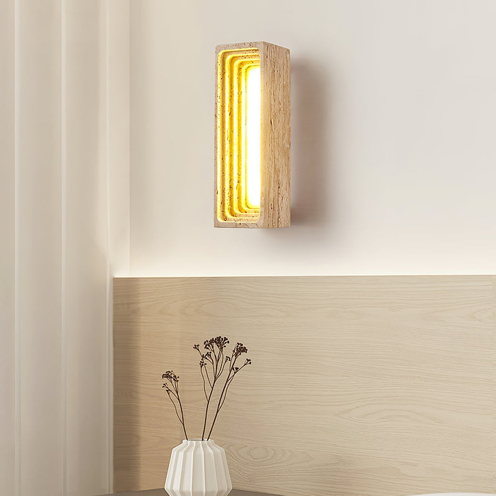 Canyon Travertine Wall Light, Hardwired Wall Sconce, detail 4