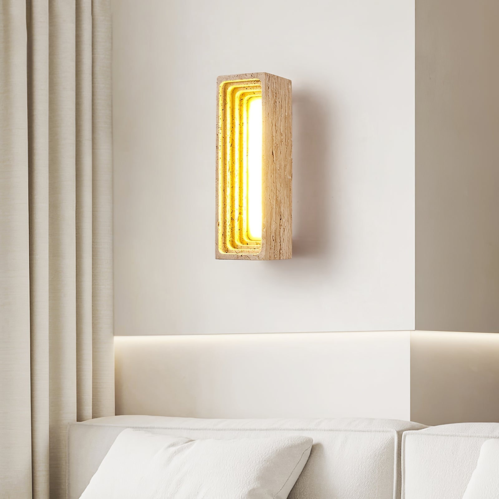 Canyon Travertine Wall Light, Hardwired Wall Sconce, detail 5