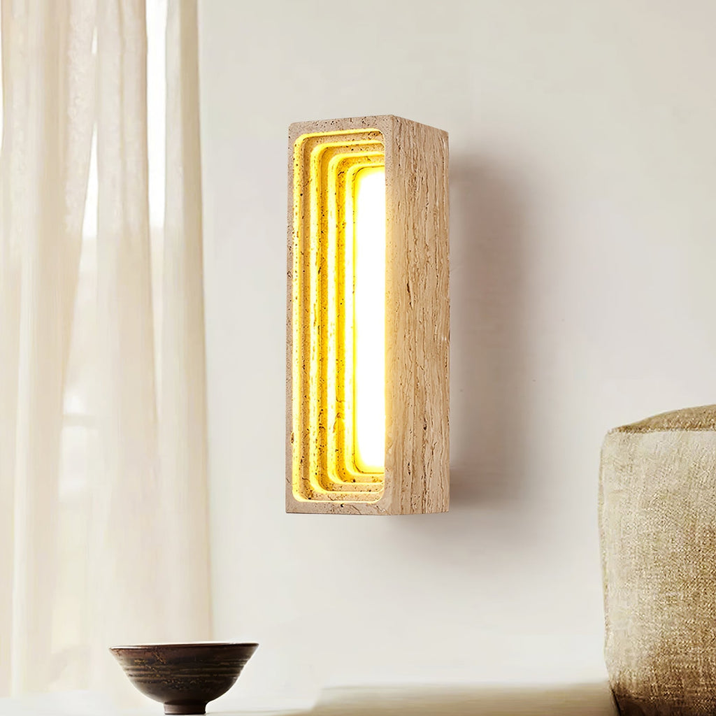 Canyon Travertine Wall Light, Hardwired Wall Sconce, detail 3