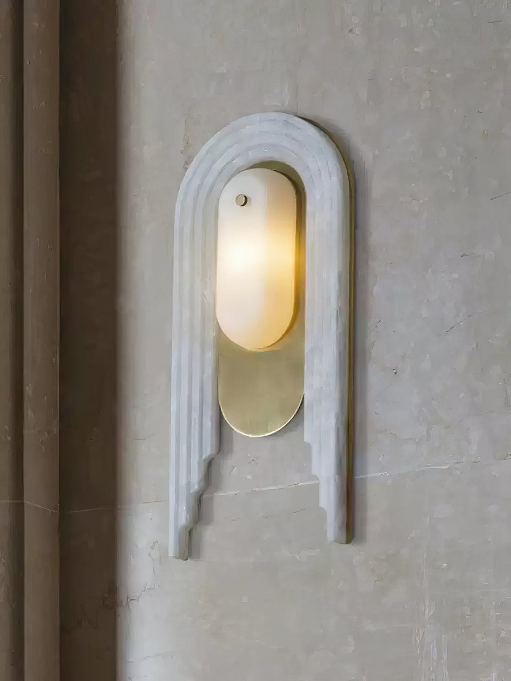 Cascada Alabaster Wall Light - Dia 18cm x H 40cm Metal, Hardwired Wall Sconce, detail 7